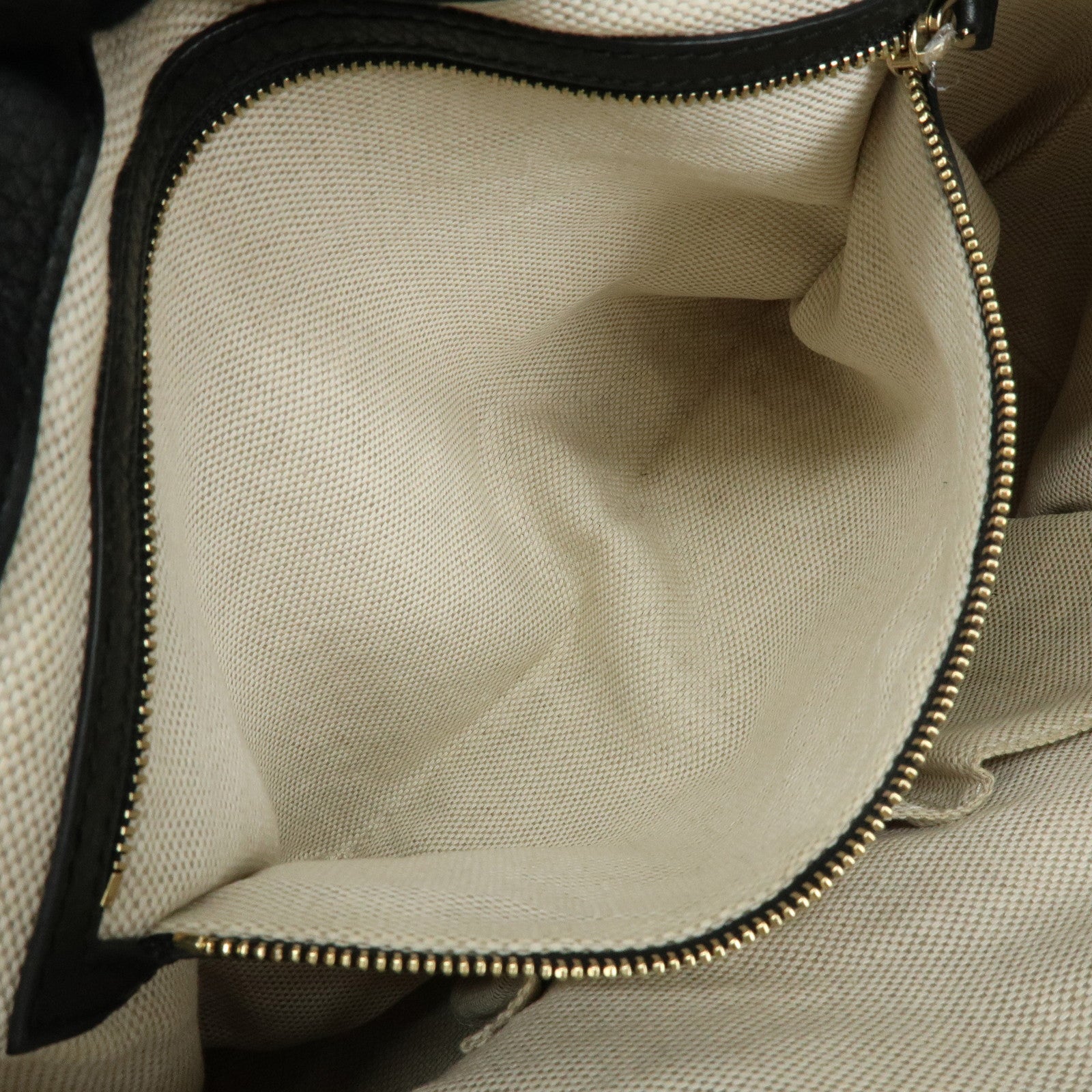 GUCCI SOHO Interlocking G Leather Tote Bag Hand Bag Black 308362
