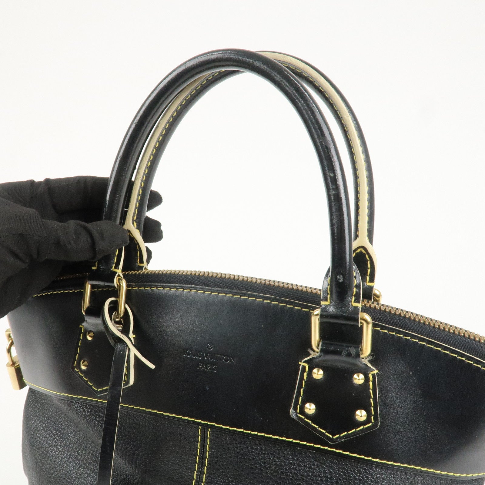 Louis Vuitton Suhali LockIt PM Hand Bag Tote Bag Black M91888 Used