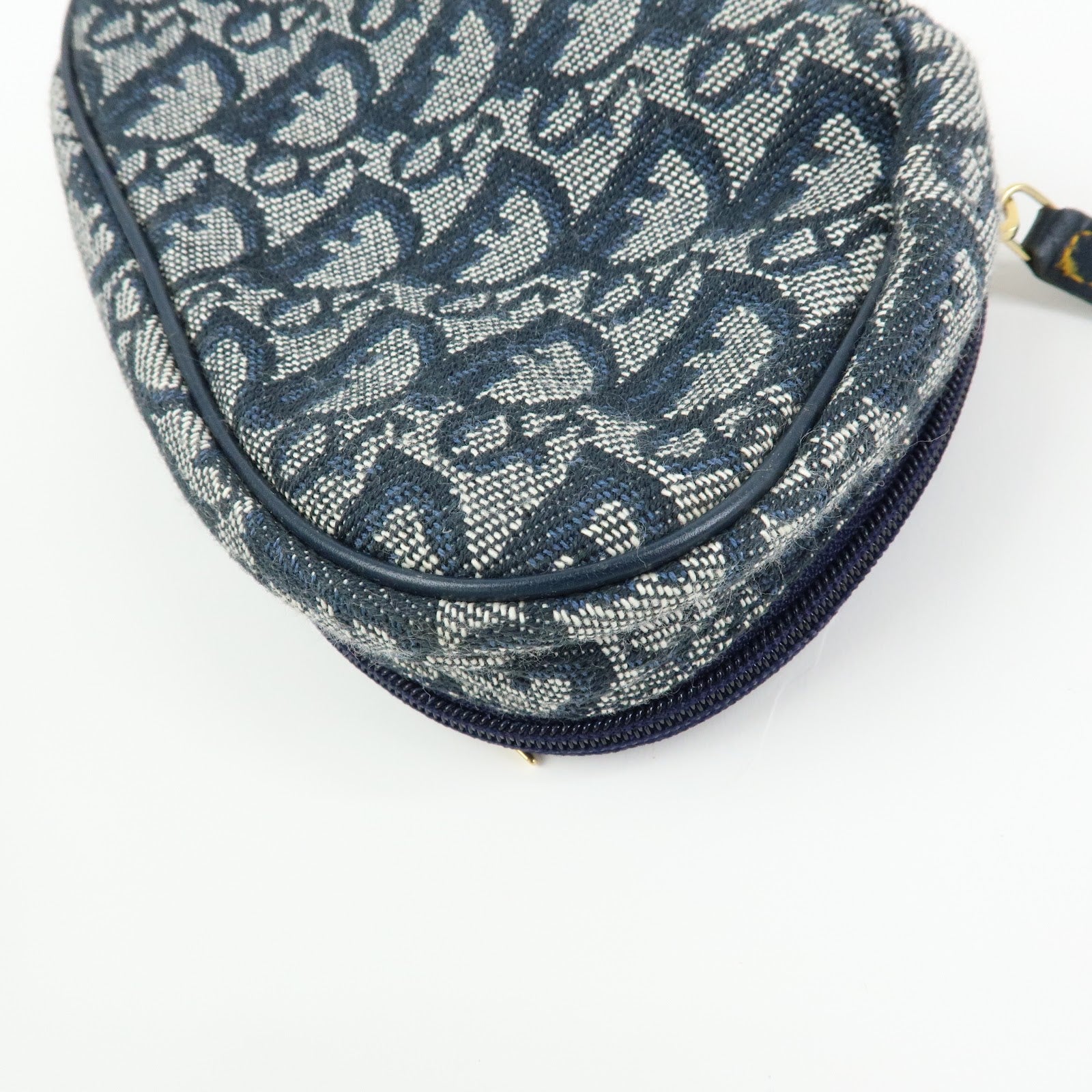 Christian Dior Trotter Jacquard Canvas Pouch Cosmetic Case Navy
