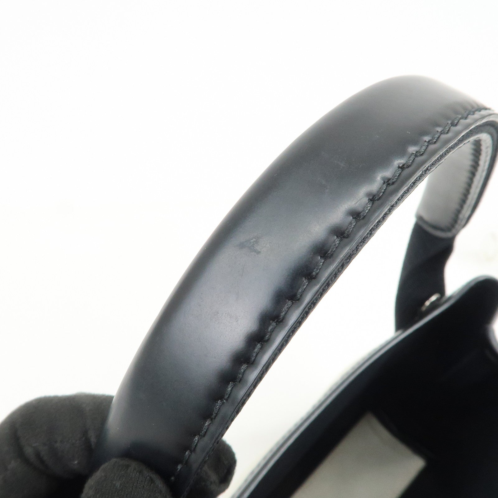 BALENCIAGA Navy Cabas XS Canvas Calf Skin 2Way Hand Bag 390346