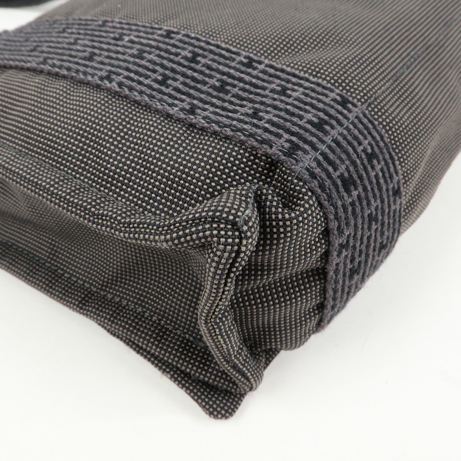 HERMES Herline Canvas Bassac PM Fourre Tout Shoulder Bag Black