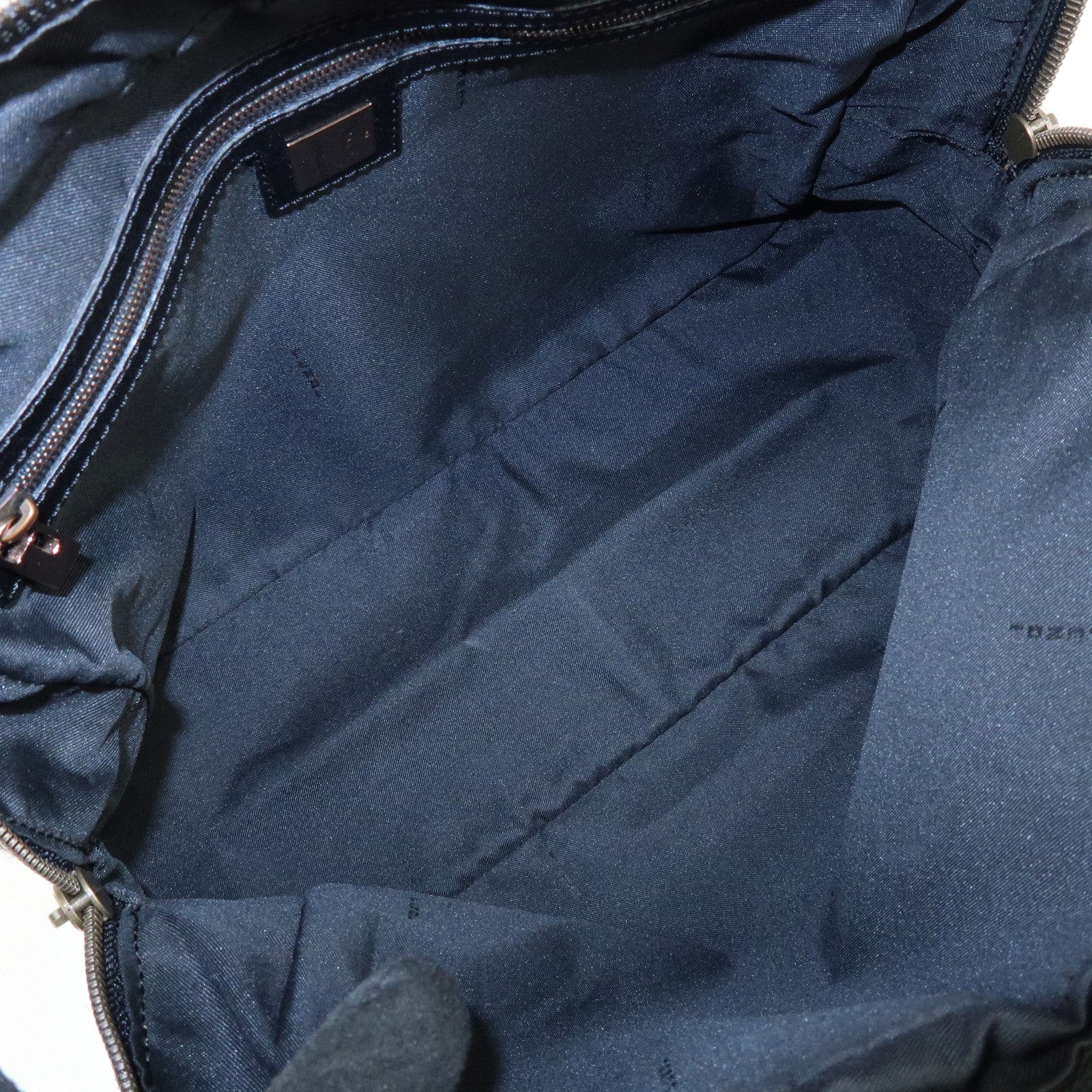 FENDI Zucchino Canvas Leather Hand Bag Boston Bag Brown 8BN005