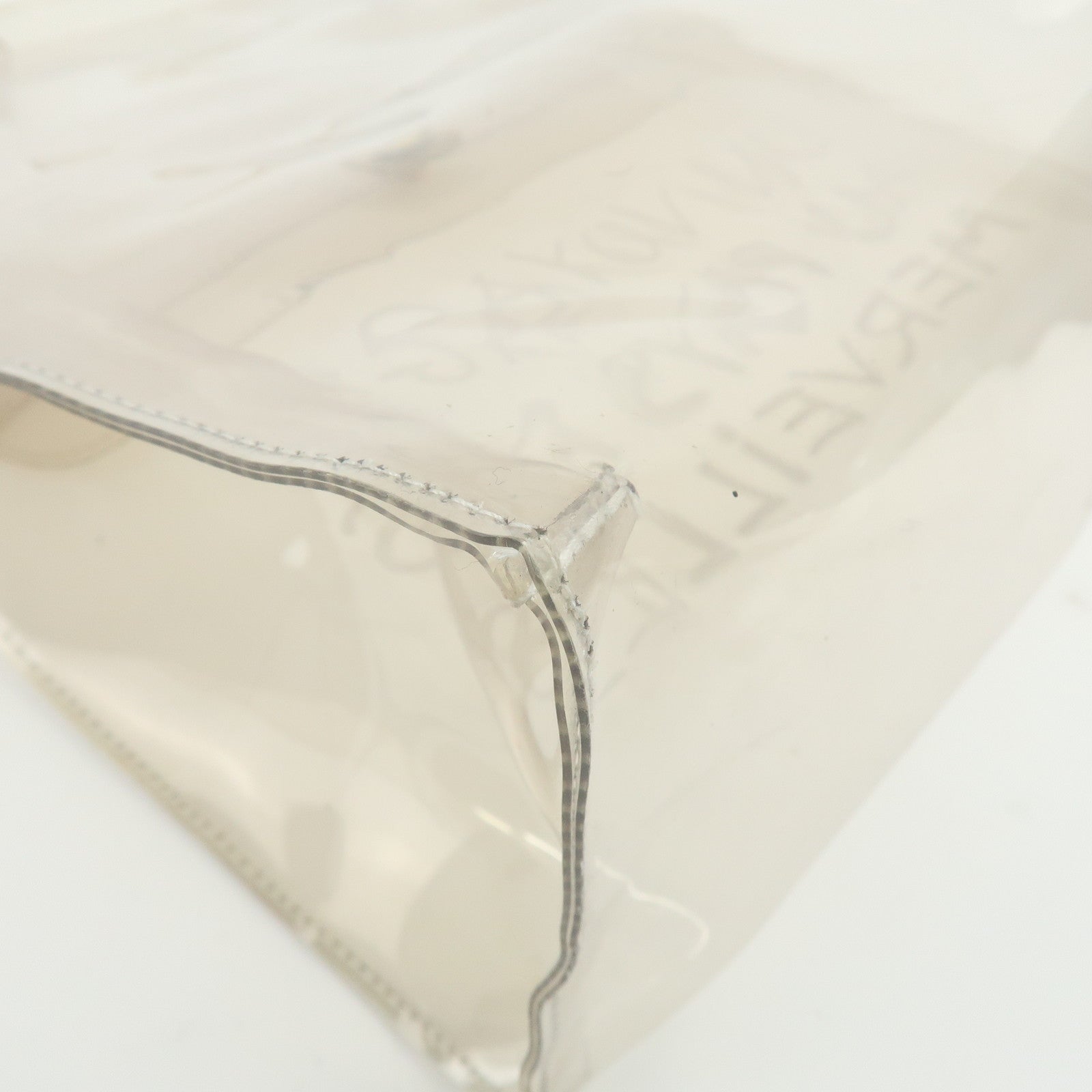 HERMES Kelly Vinyl Hand Bag Clear Transparent