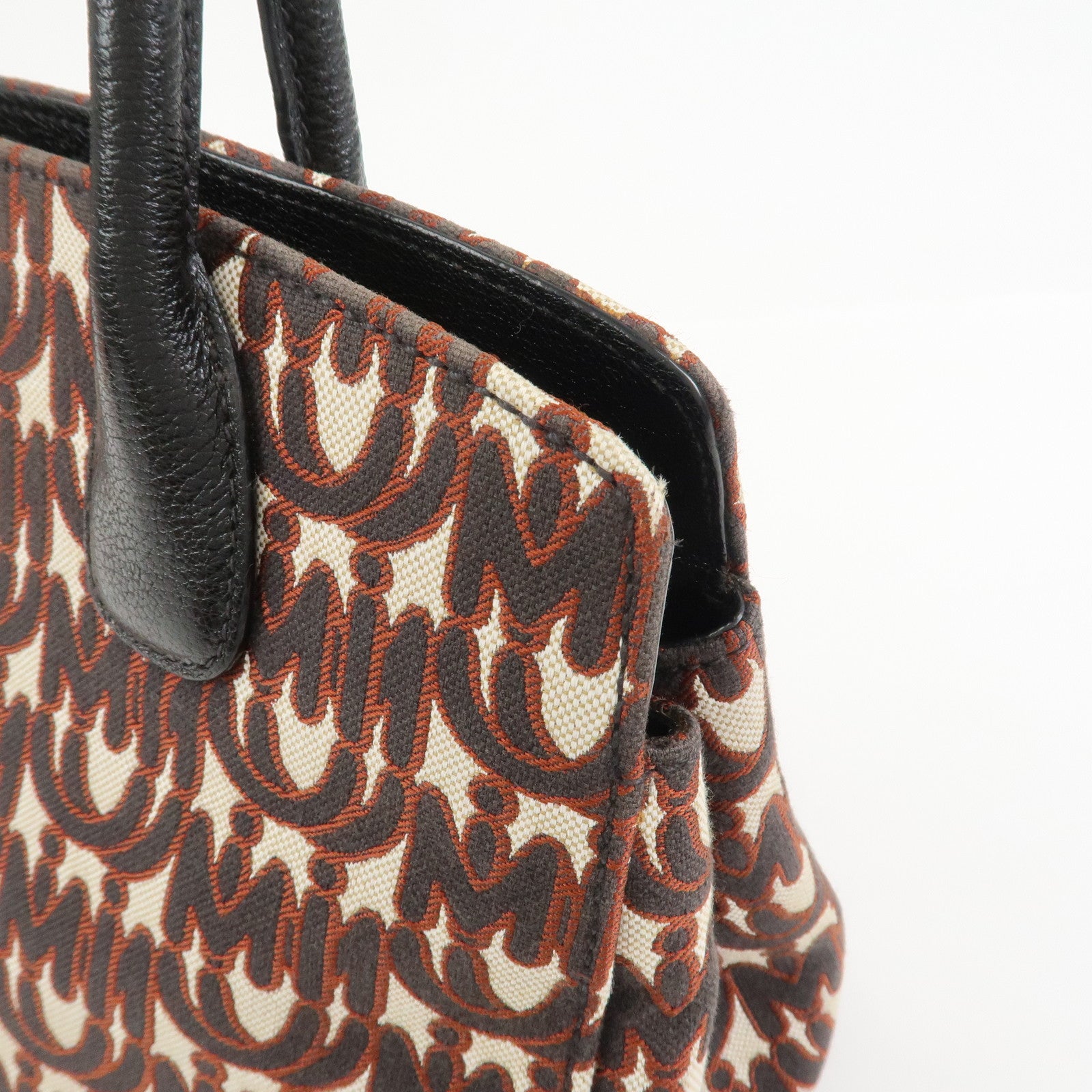 MIU MIU Jacquard Leather 2Way Bag Hand Bag Shoulder Bag 5BA130