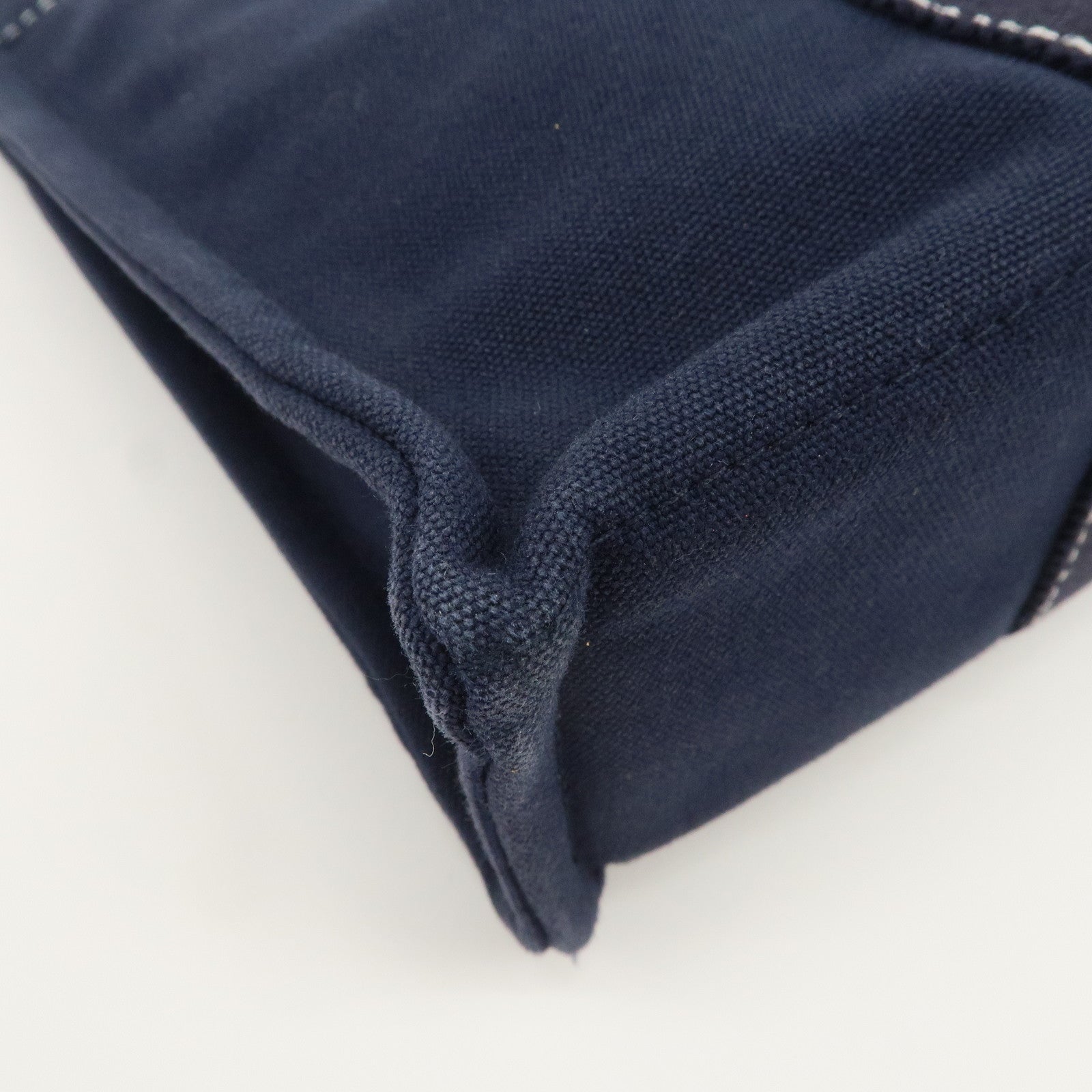 HERMES Deauville PM Cotton Tote Bag Hand Bag Navy