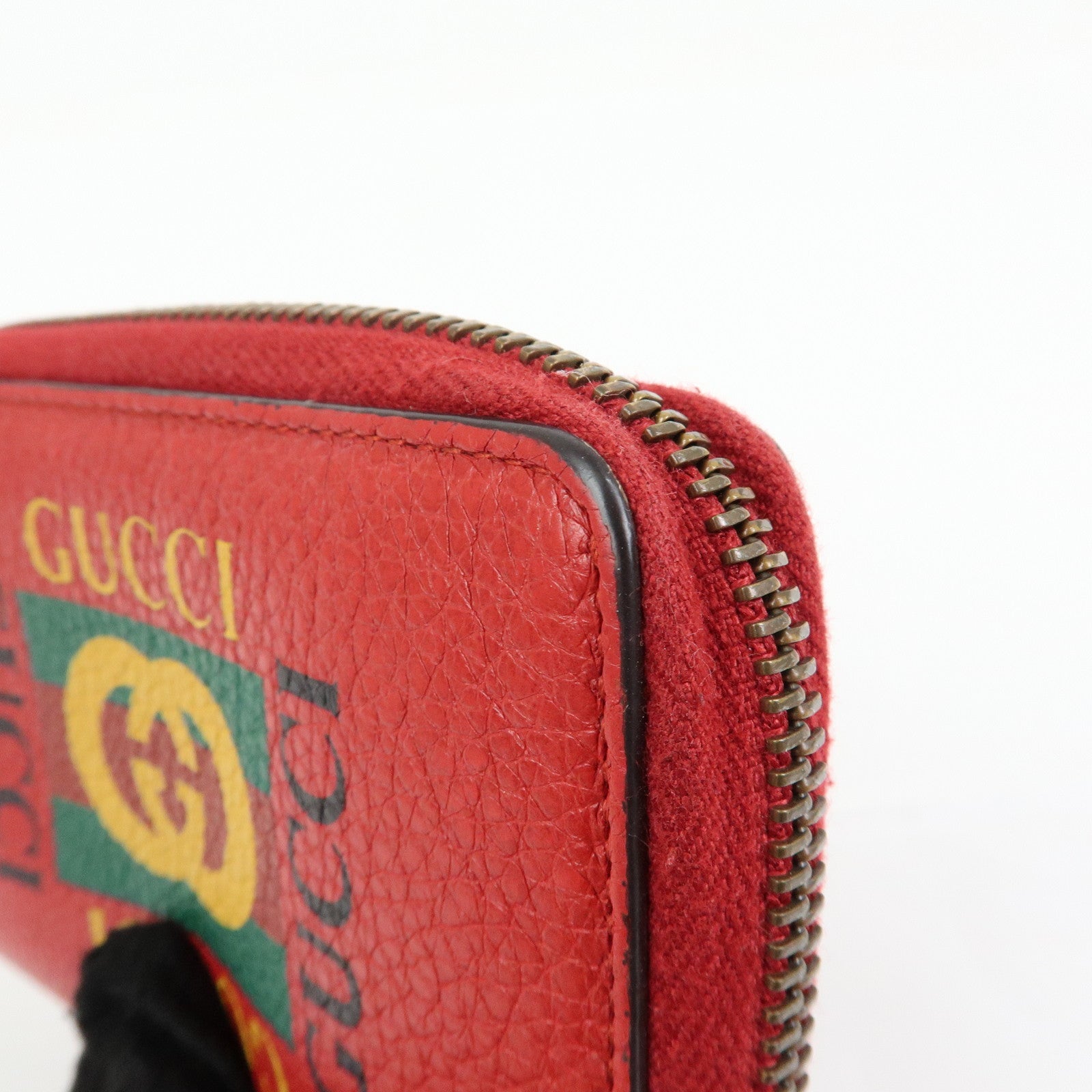 GUCCI Sherry Leather Web Line Card Case Coin Case Red 496319