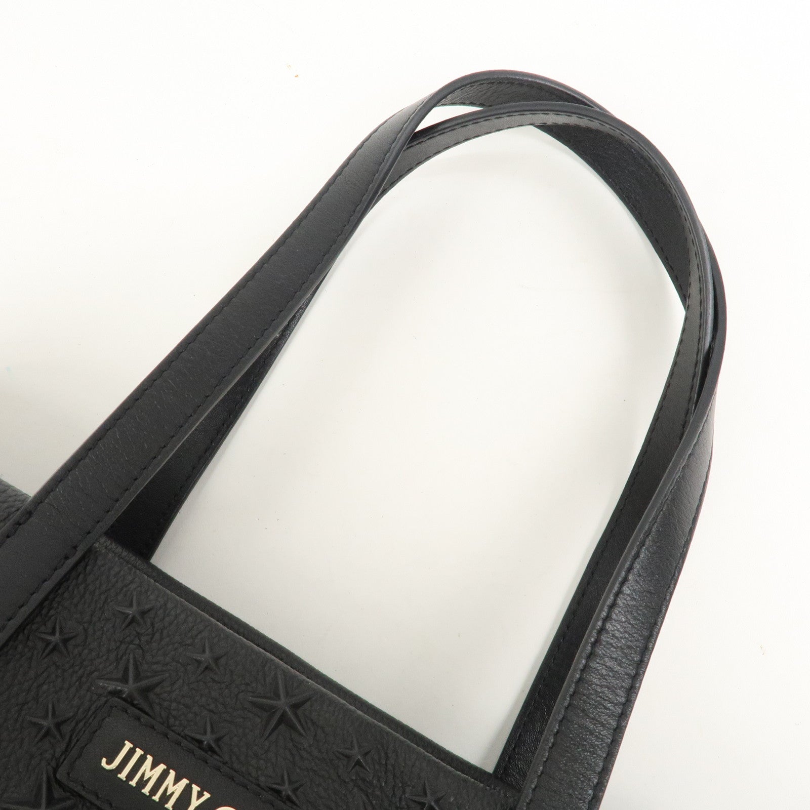 JIMMY CHOO Star Emboss SOFIASEMG Calf Leather Tote Bag Black