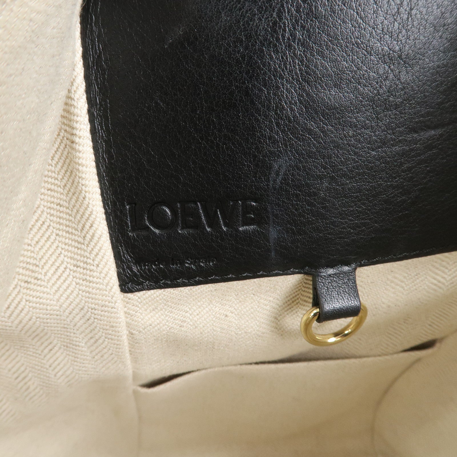 LOEWE Anagram Hammock Small Shoulder Bag Crossbody Bag Beige Black