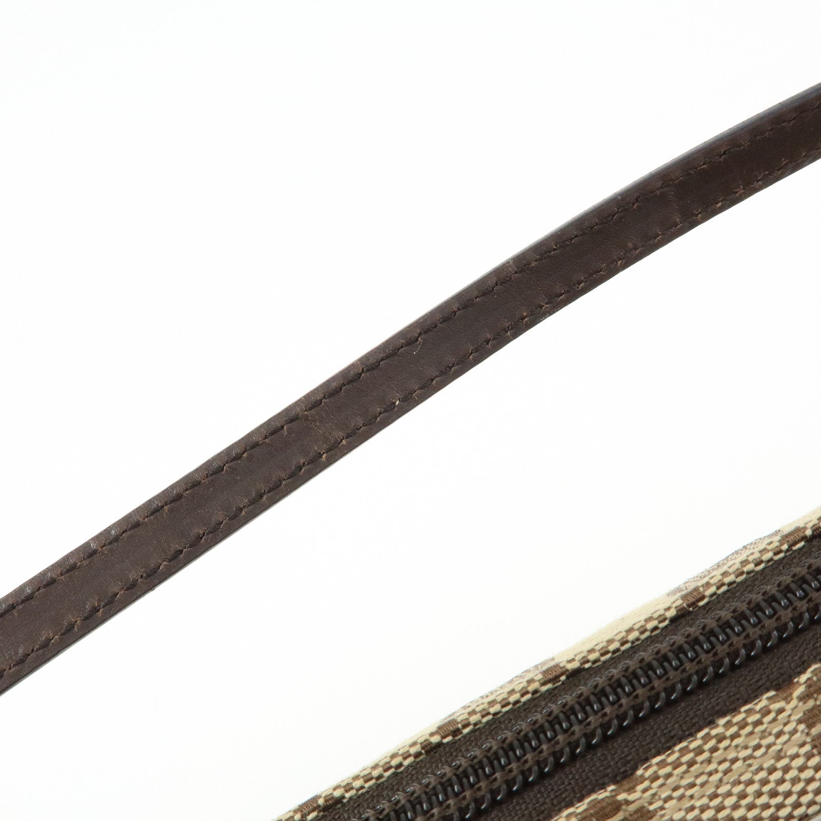 GUCCI Boat Bag GG Canvas Leather Hand Bag Beige Brown 07198