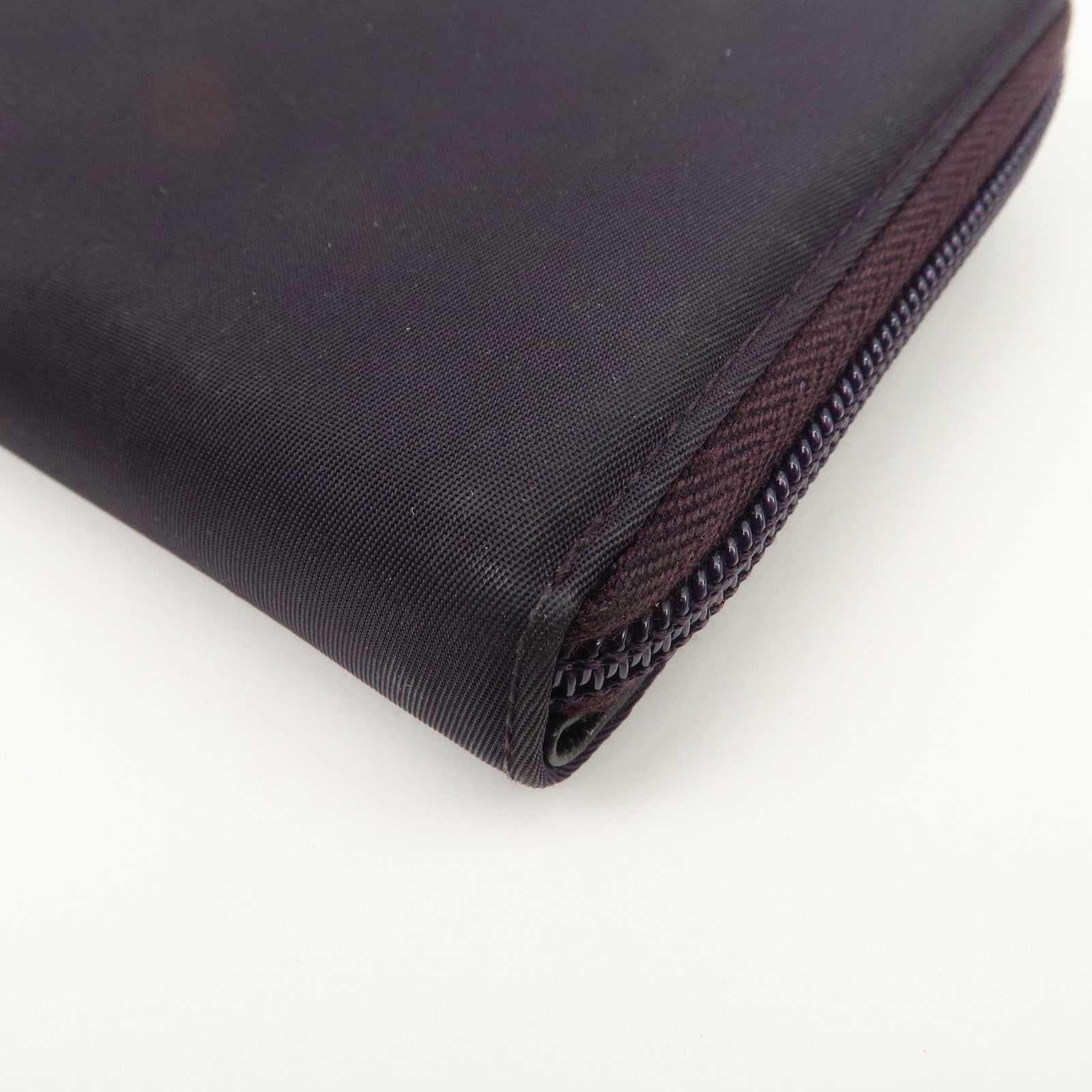 PRADA Nylon Bi-fold Round Zippy Compact Wallet Black