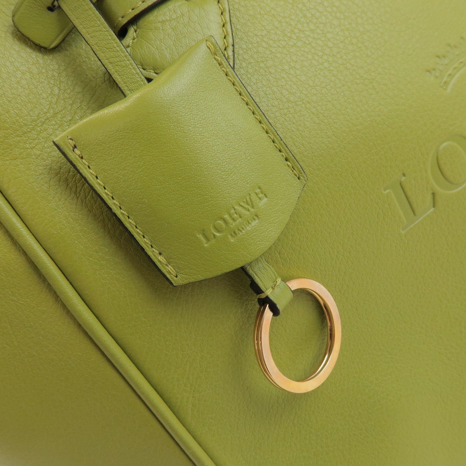 LOEWE Heritage Calf Leather Tote Bag Shoulder Bag Light Green