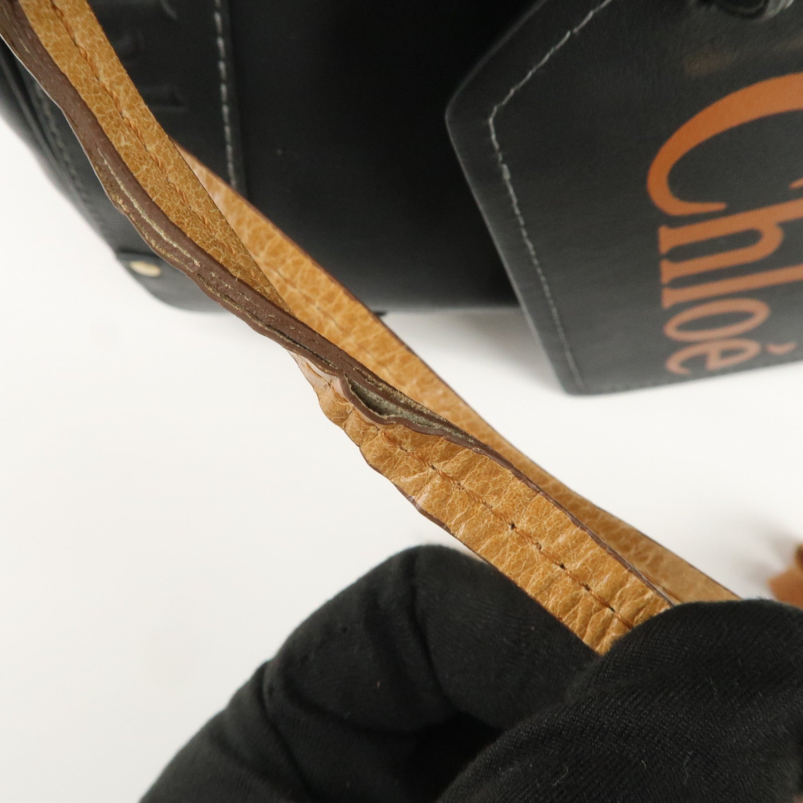 Chloe Eden Leather Shoulder Bag Hand Bag Tote Bag Black