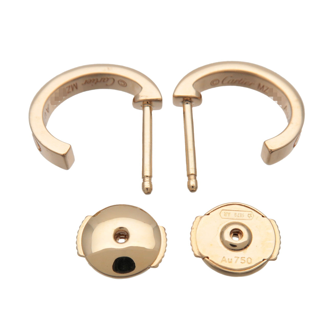 Cartier Mini LOVE Earrings K18 750YG Yellow Gold