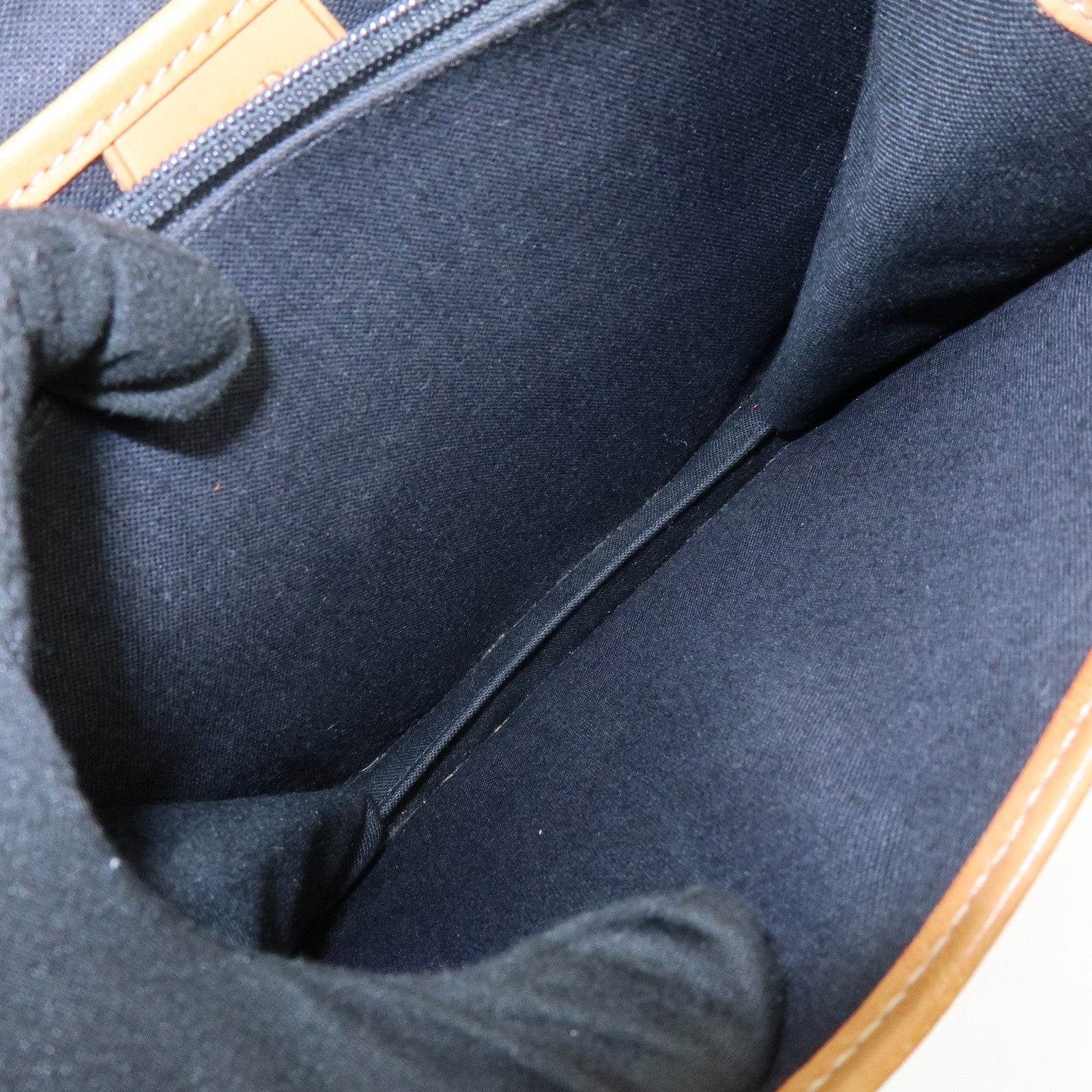 Christian Dior Trotter PVC Leather 2Way Bag Shoulder Bag Navy Brown