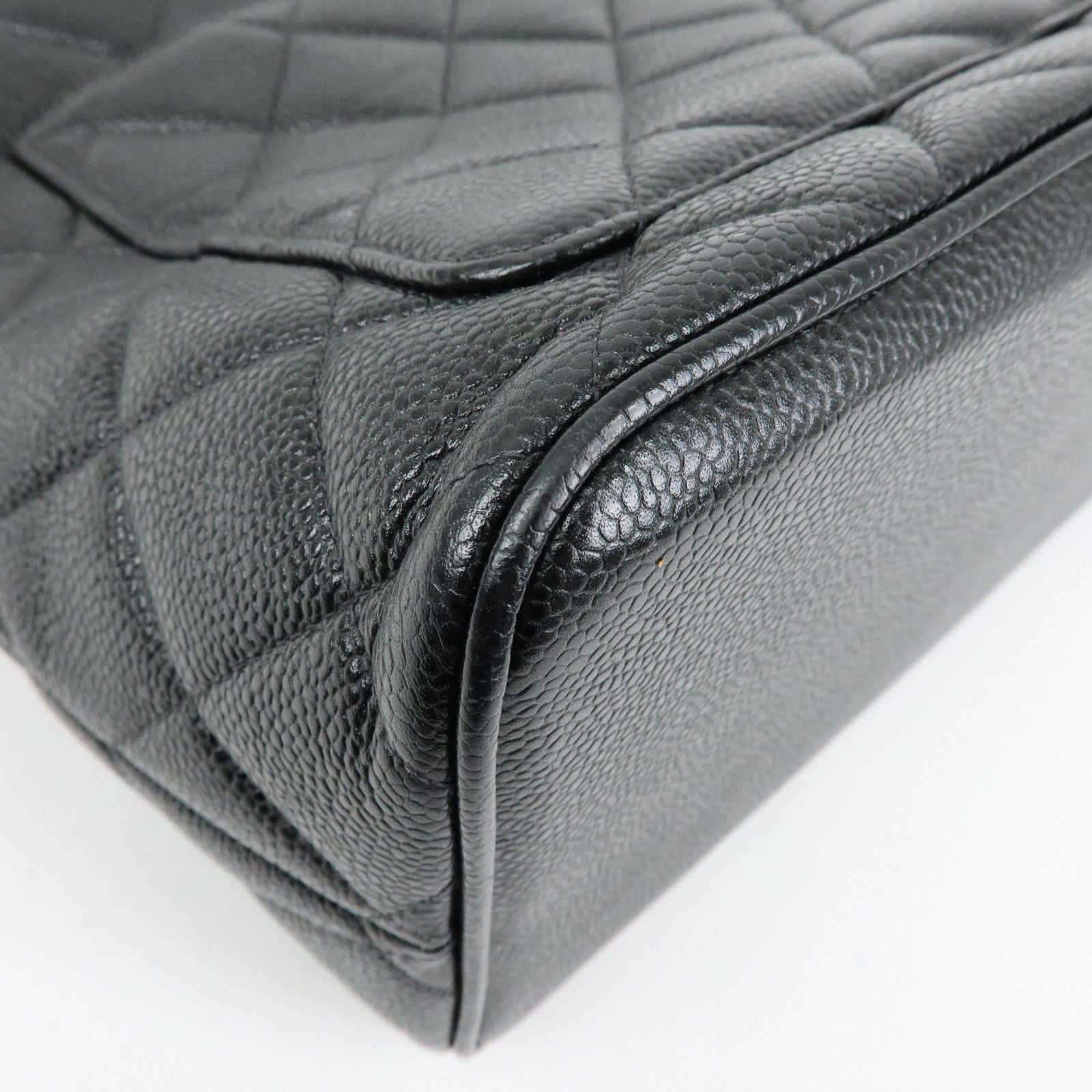 CHANEL Matelasse COCO Mark Cavairskin Medallion Hand Bag A01804