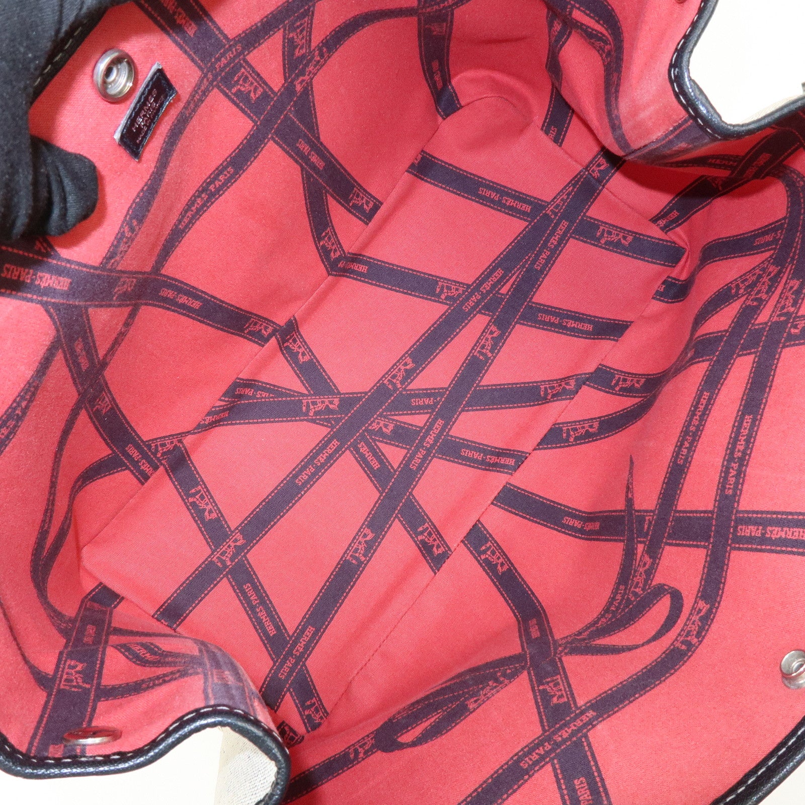 HERMES Toile H Garden Party PM Tote Bag Christmas Limited Black