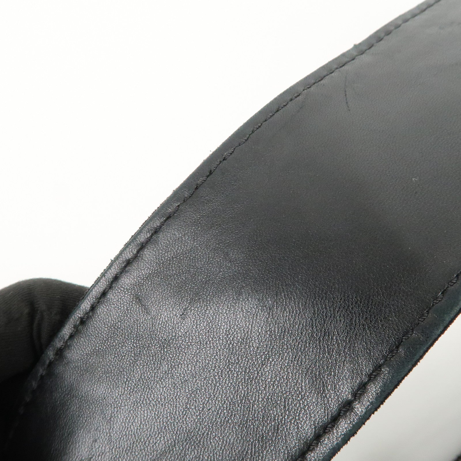 CHANEL Suede Shoulder Bag Hand Bag Tassel Black Used