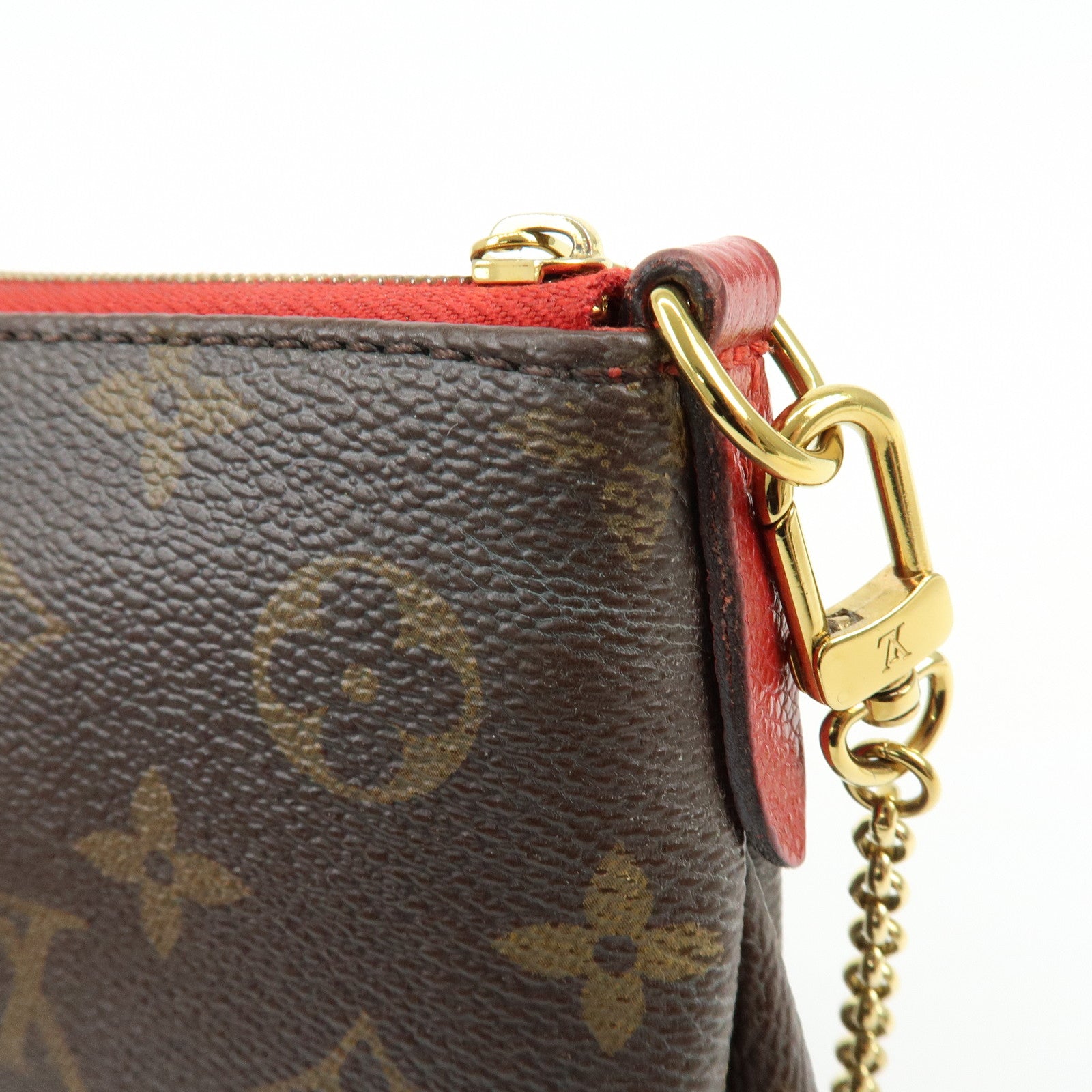 Louis Vuitton Monogram Pallas 2Way Chain Bag Clutch Cerise M41638