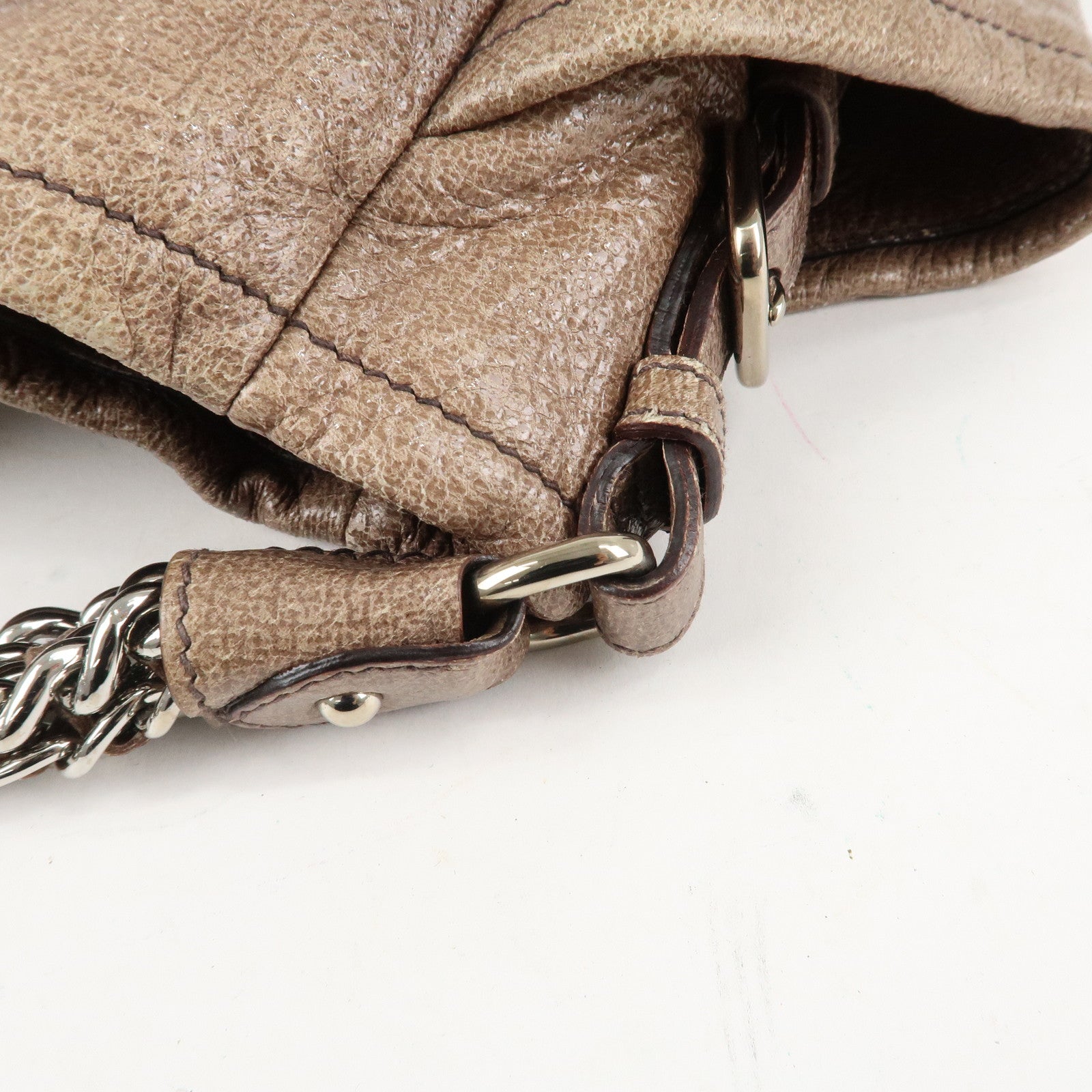 PRADA Logo Leather Shoulder Bag Hand Bag Brown Used