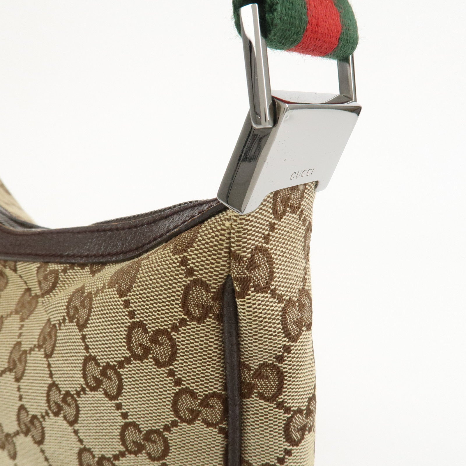 GUCCI Sherry GG Canvas Leather Shoulder Bag Beige Brown 122790