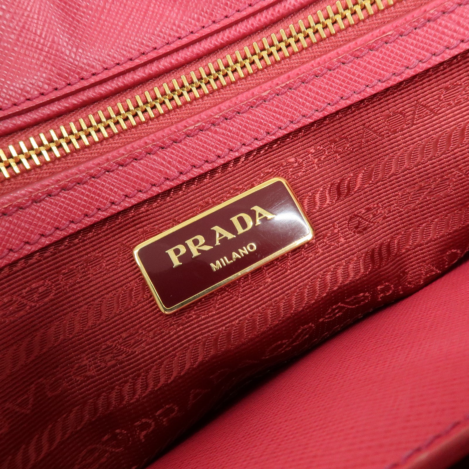 PRADA Saffiano Leather Galleria 2Way Hand Shoulder Bag Pink 1BA863