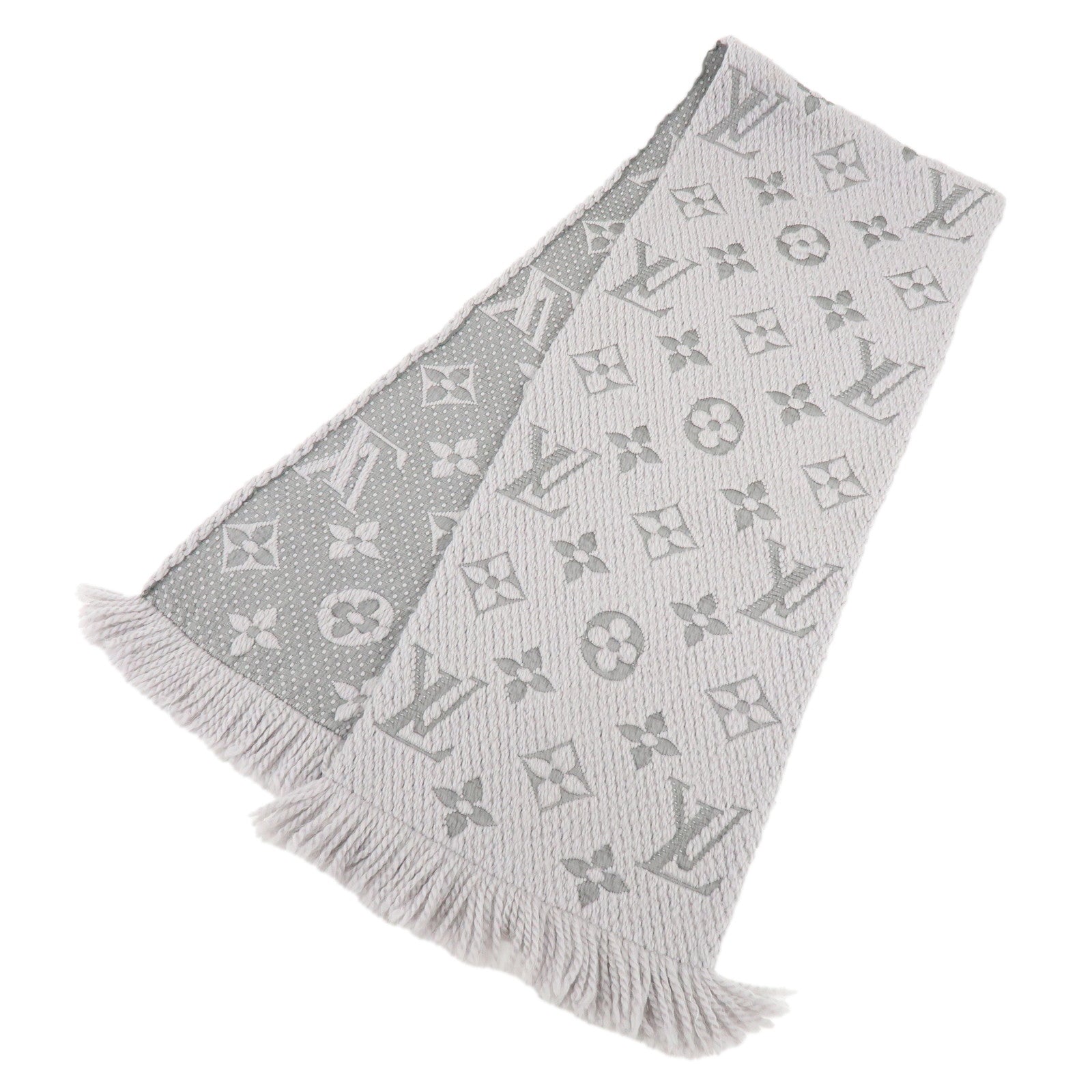 Louis Vuitton Monogram Escharp Logomania Scarf Gris Perle M74742