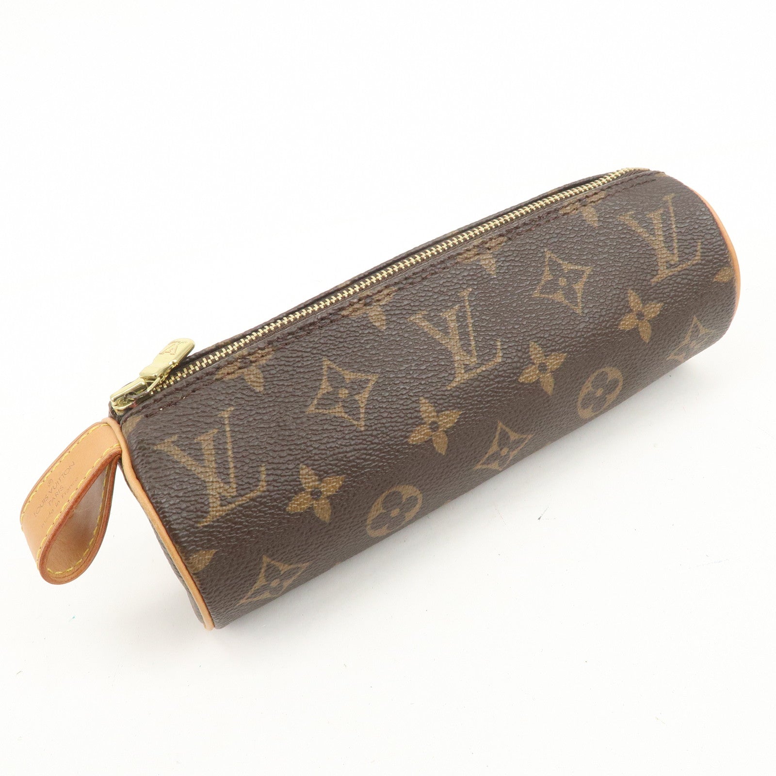 Louis Vuitton Monogram Trousse Ronde Pen Case Brown M47630