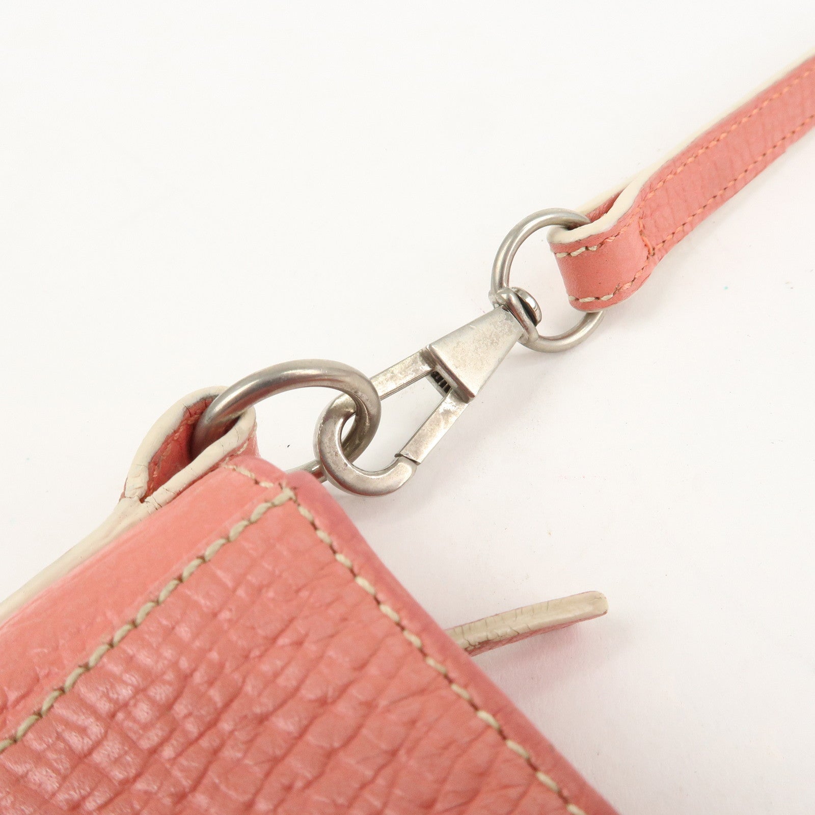 LOEWE Leather Shoulder Bag Hand Bag Pink Silver Hardware