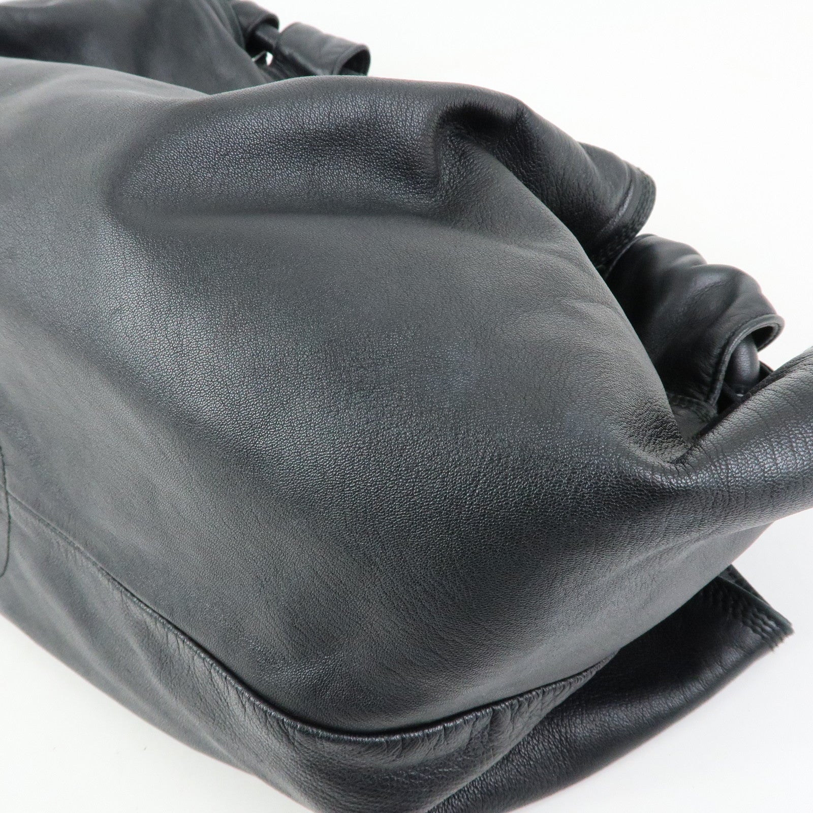 LOEWE Anagram Leather Nappa Aire Hand Bag Tote Bag Black