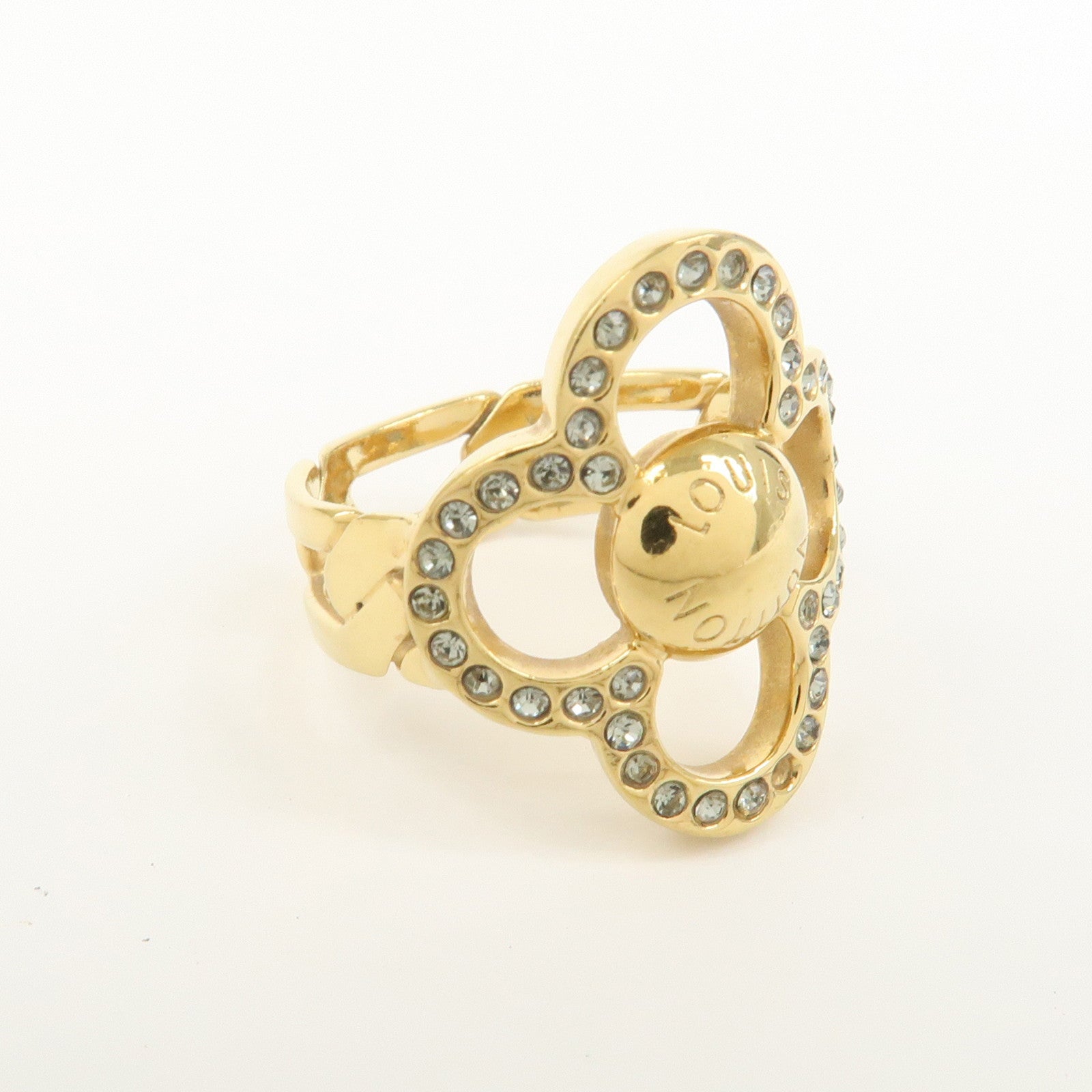 Louis Vuitton Metal Rhinestone Bague Flower Power Metal Ring M66088