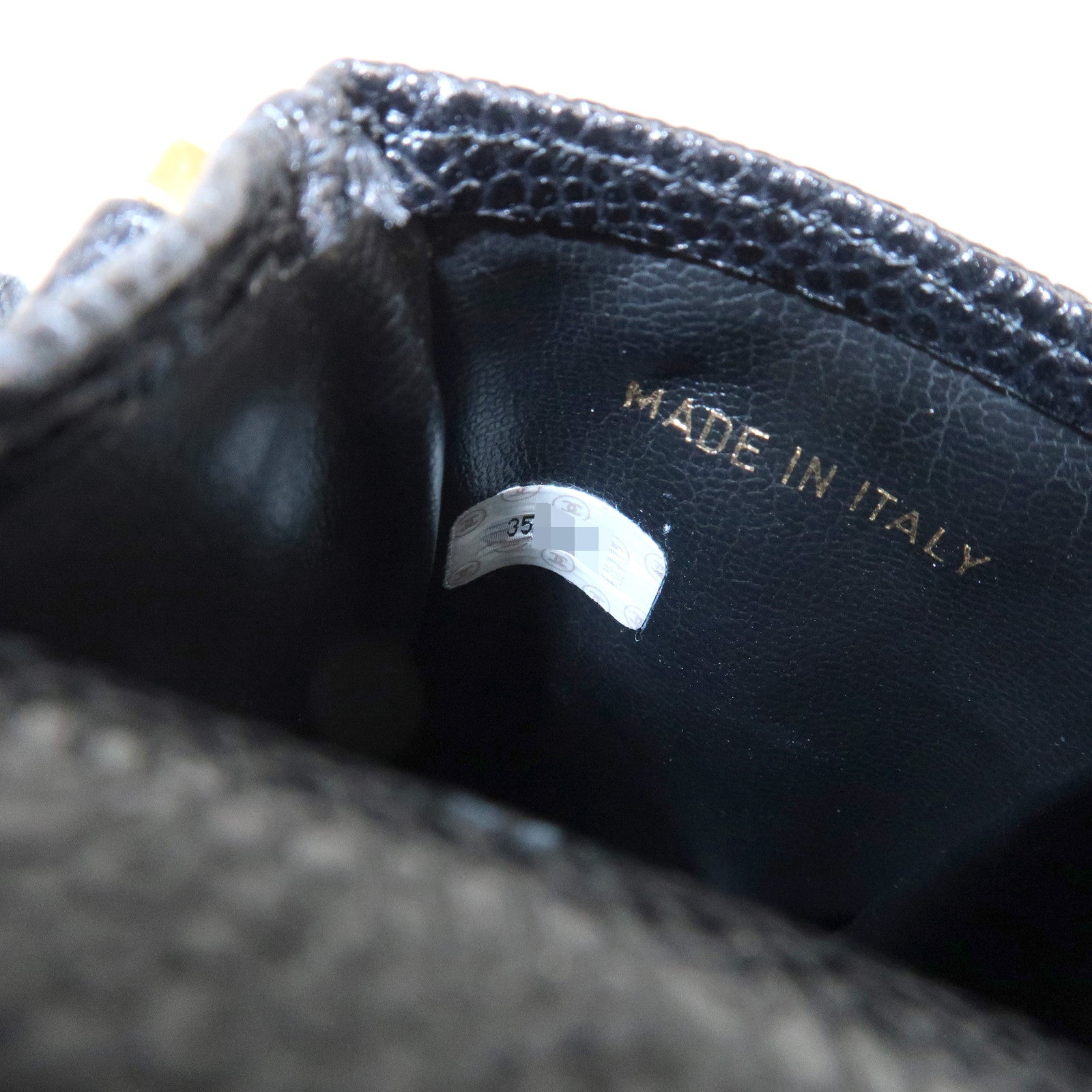 CHANEL COCO Mark Leather Chain Phone Shoulder Black Gold HDW3513453 Used