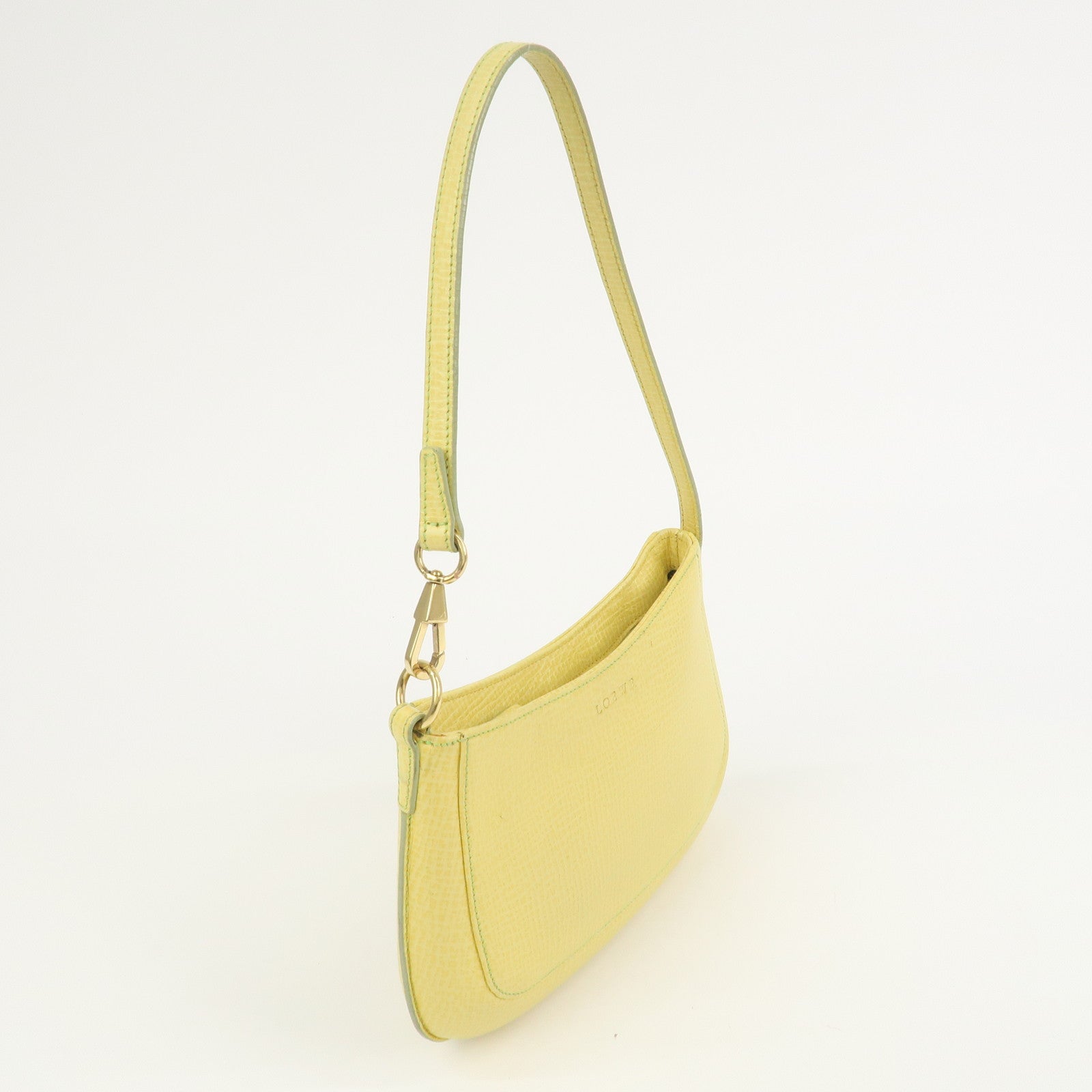 LOEWE Embossed Leather Hand Bag Shoulder Bag Yellow L21