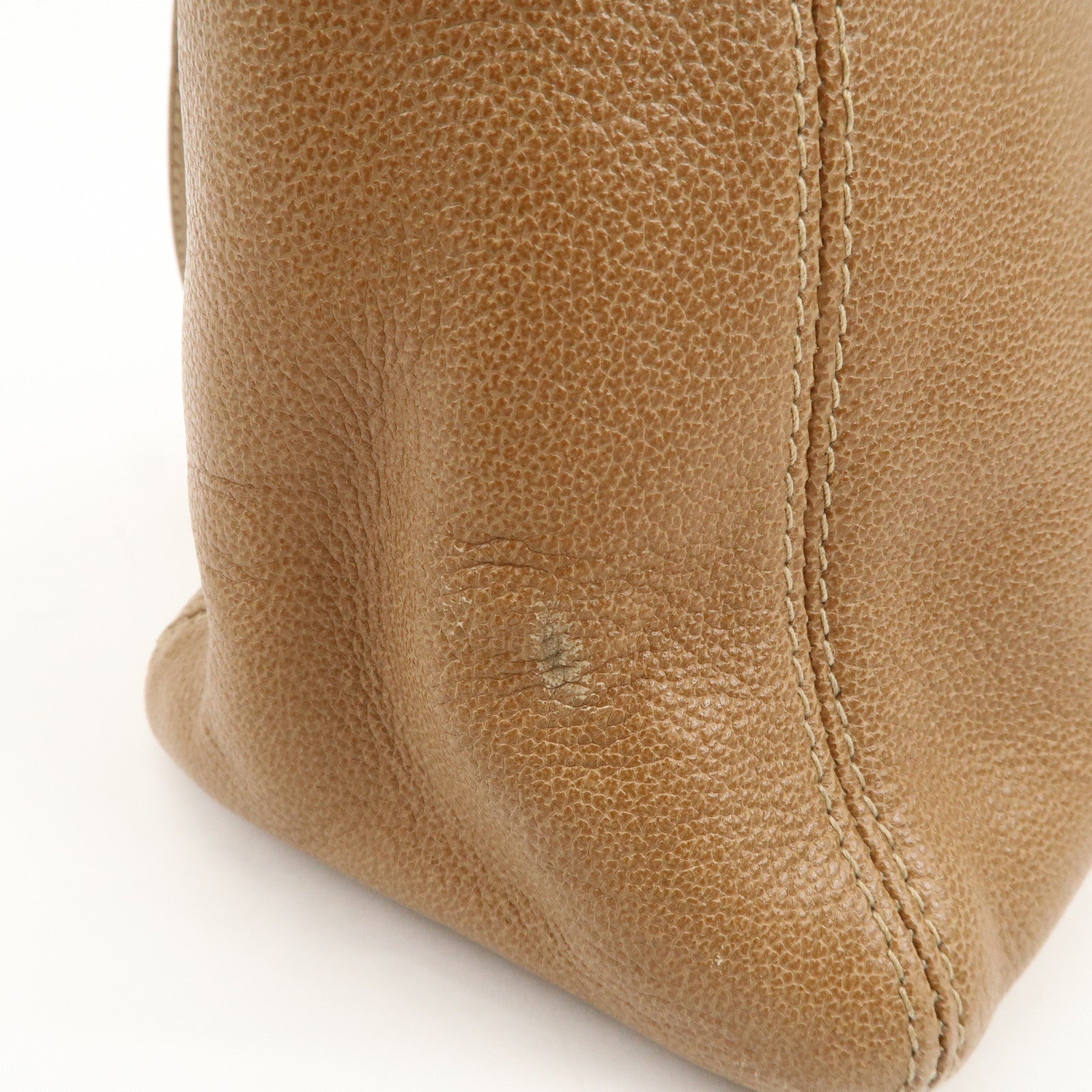 CHANEL COCO Mark Caviarskin Leather Shoulder Bag Tote Bag Brown Used