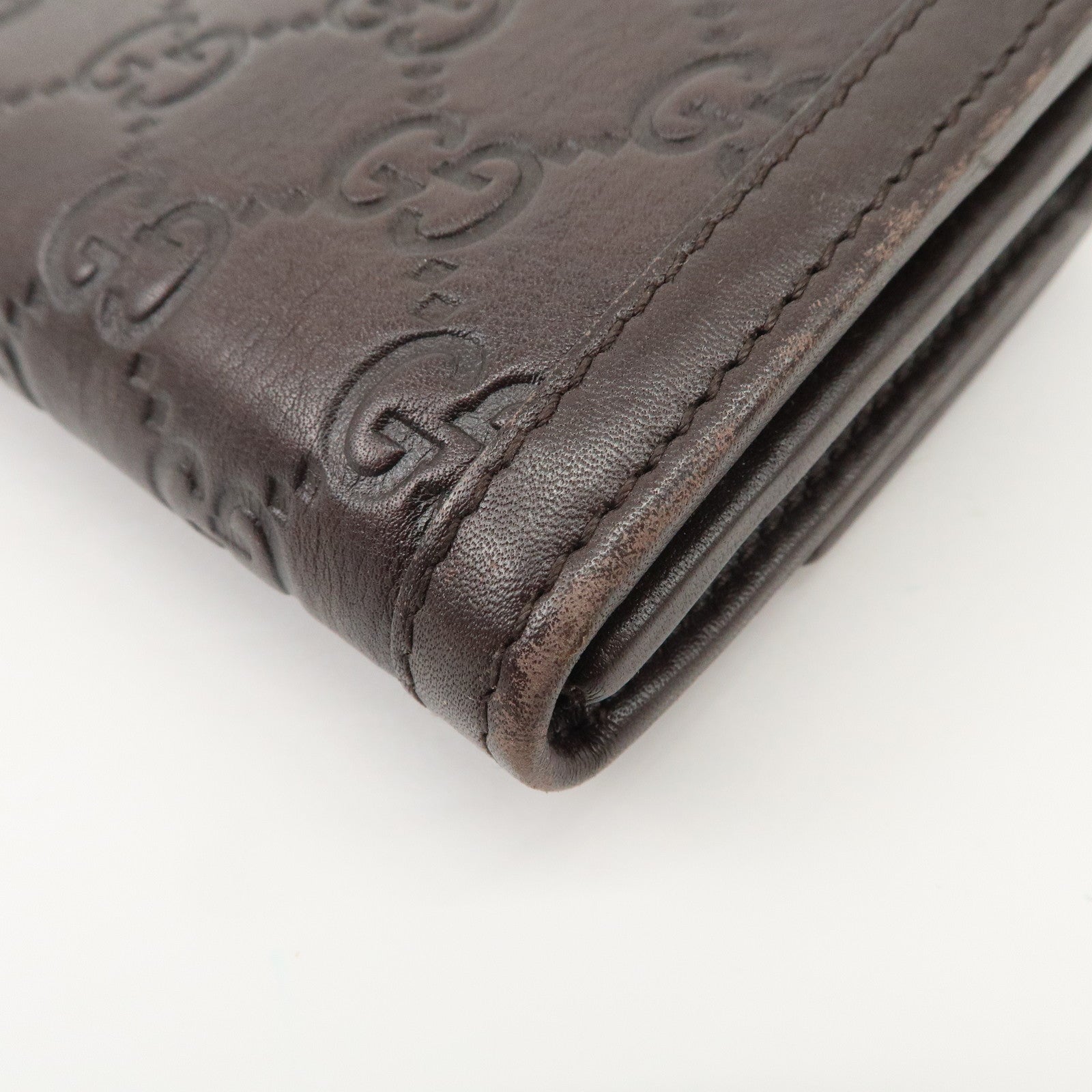 GUCCI Guccissima Interlocking GG Leather Bi-fold Wallet 282431 Used