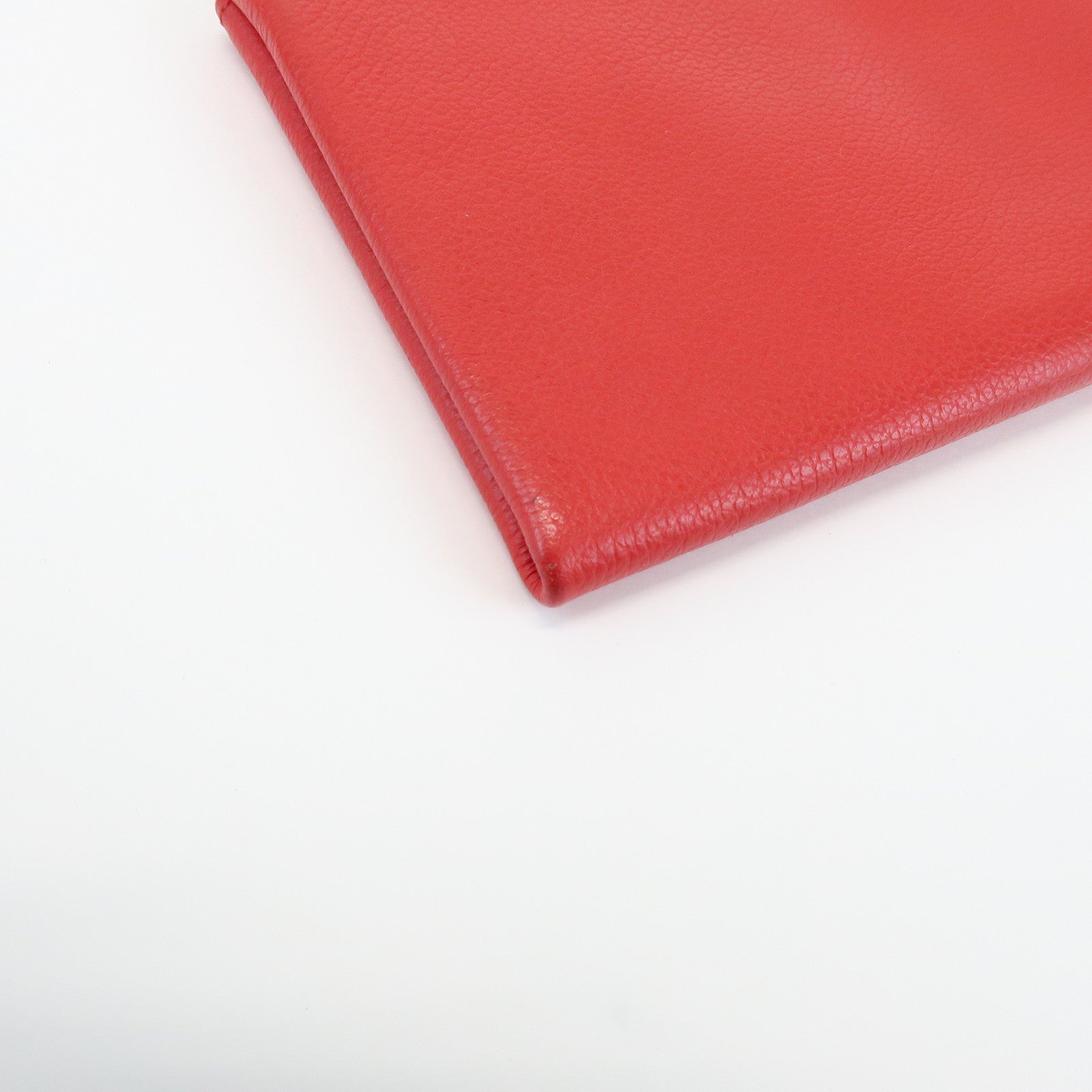 HERMES Logo Leather Atout PM Pouch Cosmetic Pouch Red