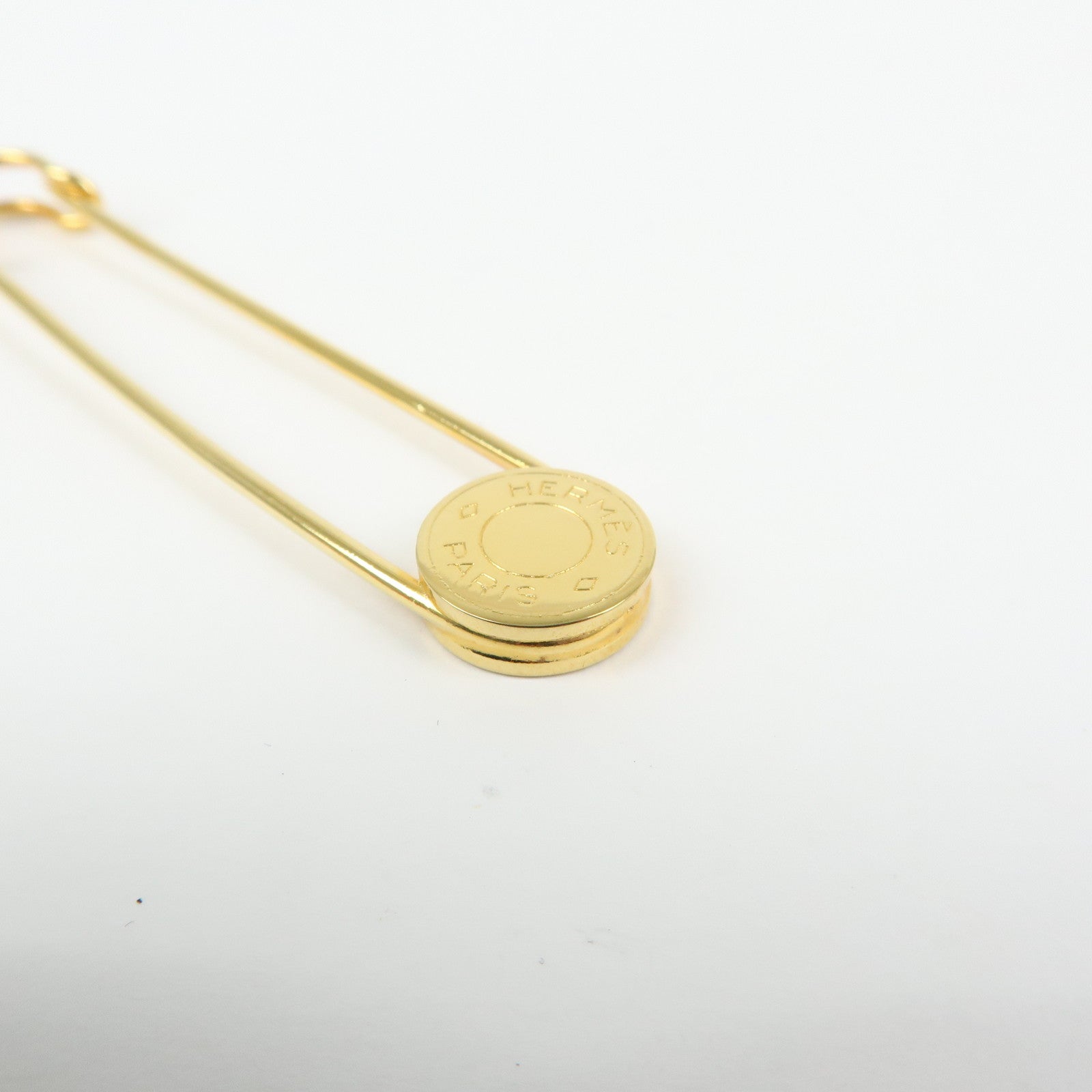 HERMES Sellier Set of 2 Metal Sellier Pin Brooch Legato Scarf Ring
