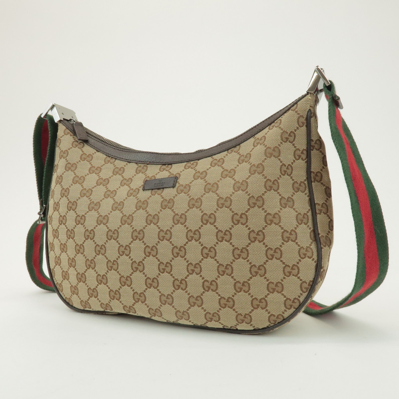 GUCCI Sherry GG Canvas Leather Shoulder Bag Body Bag Beige 122790