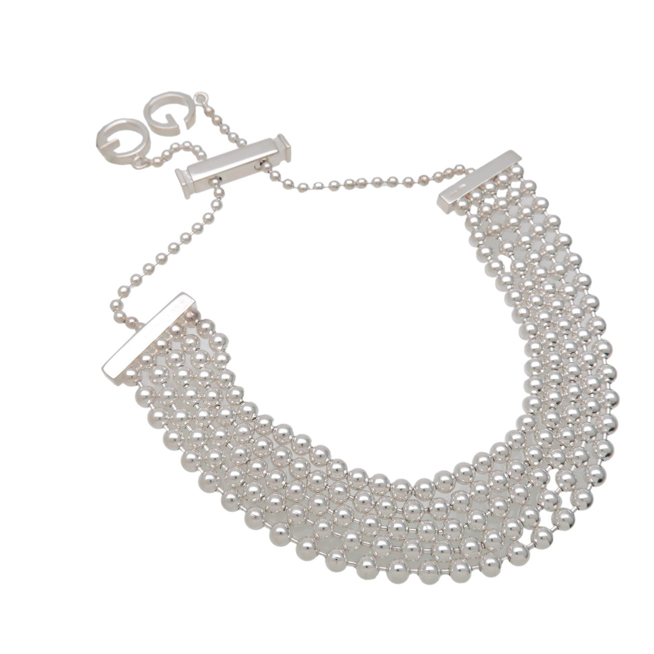GUCCI GUCCI G Logo 5 Strand Ball Chain Bracelet SV925 Silver