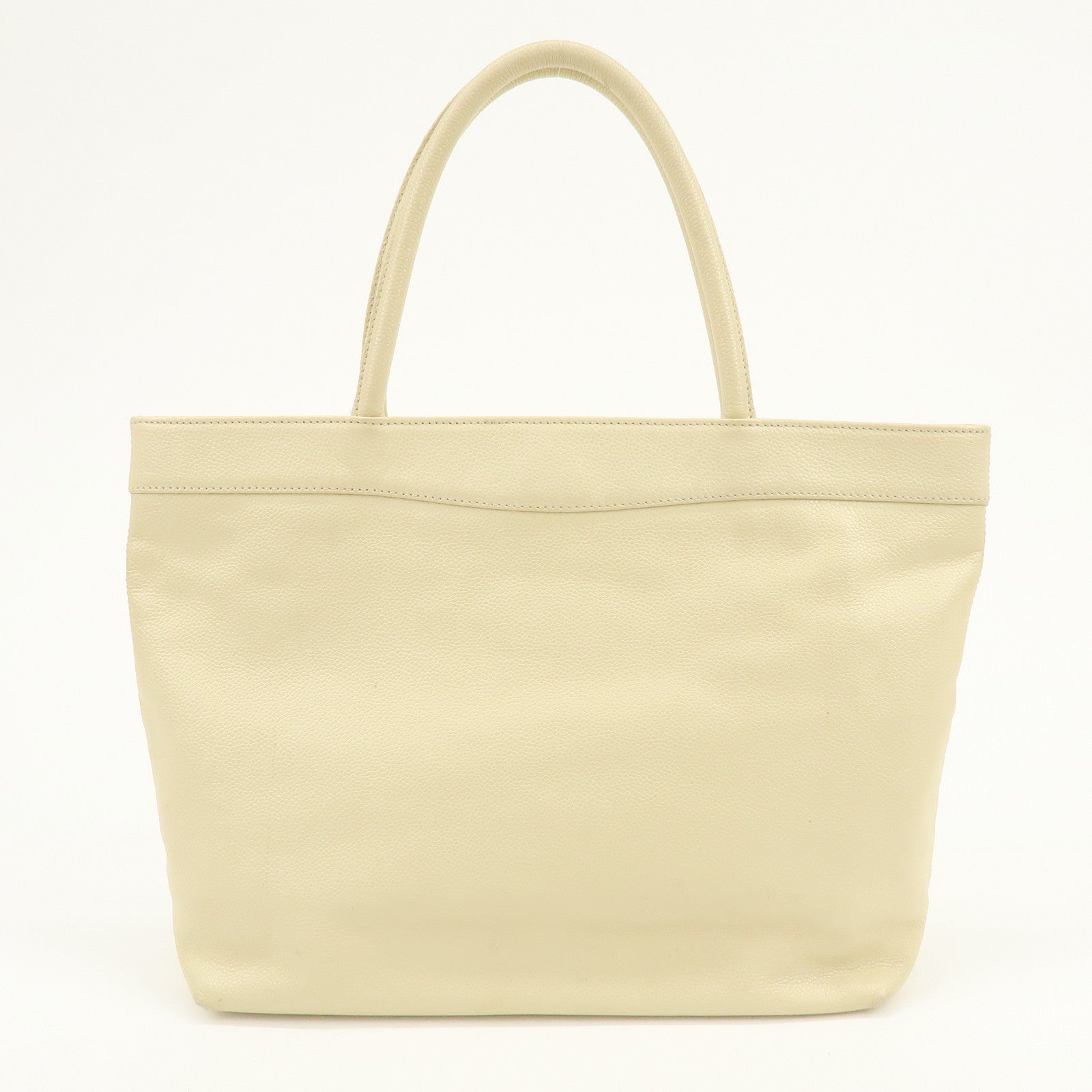 CHANEL COCO Mark Caviarskin Tote Bag Shoulder Bag Ivory