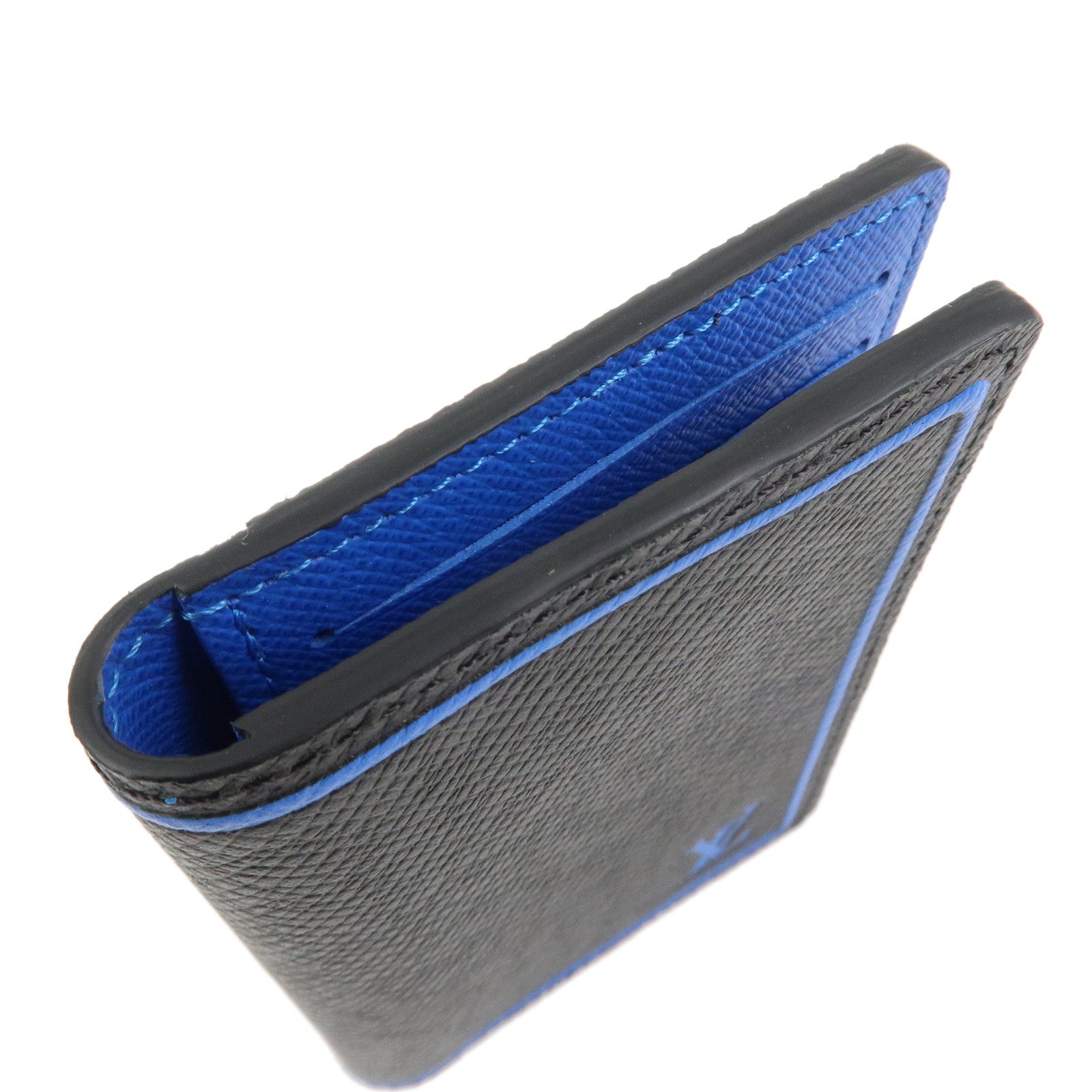 Louis Vuitton Taiga Organizer de Posh Card Case Noir Blue M63329