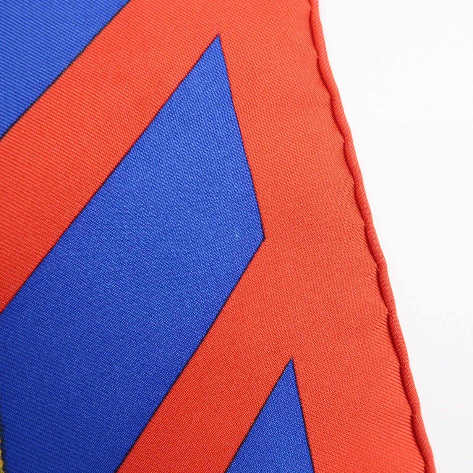 HERMES Carre 90 Silk 100% Scarf RAFALES Ship Print Blue Red