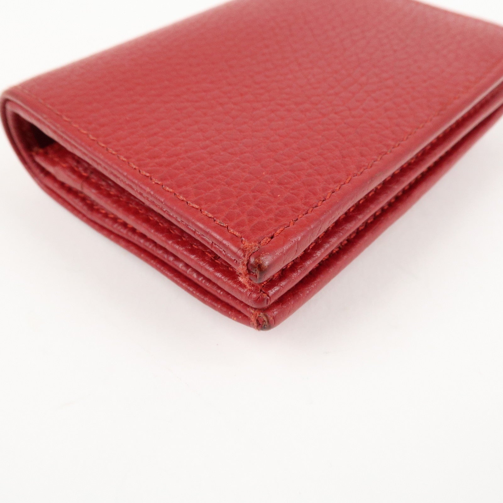 GUCCI GG Marmont Leather Bi-Fold Wallet Red 456126 Used