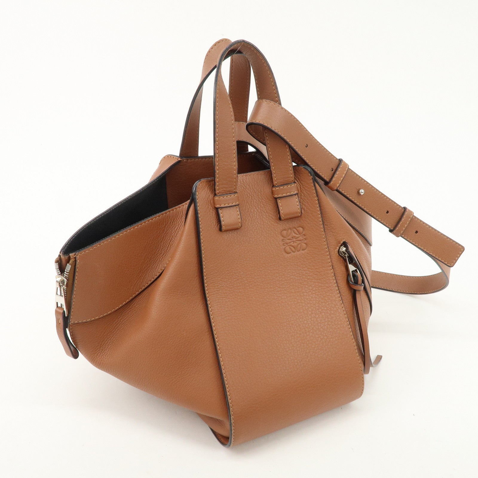 LOEWE Leather Hammock Small 2Way Bag Shoulder Bag Tan Used