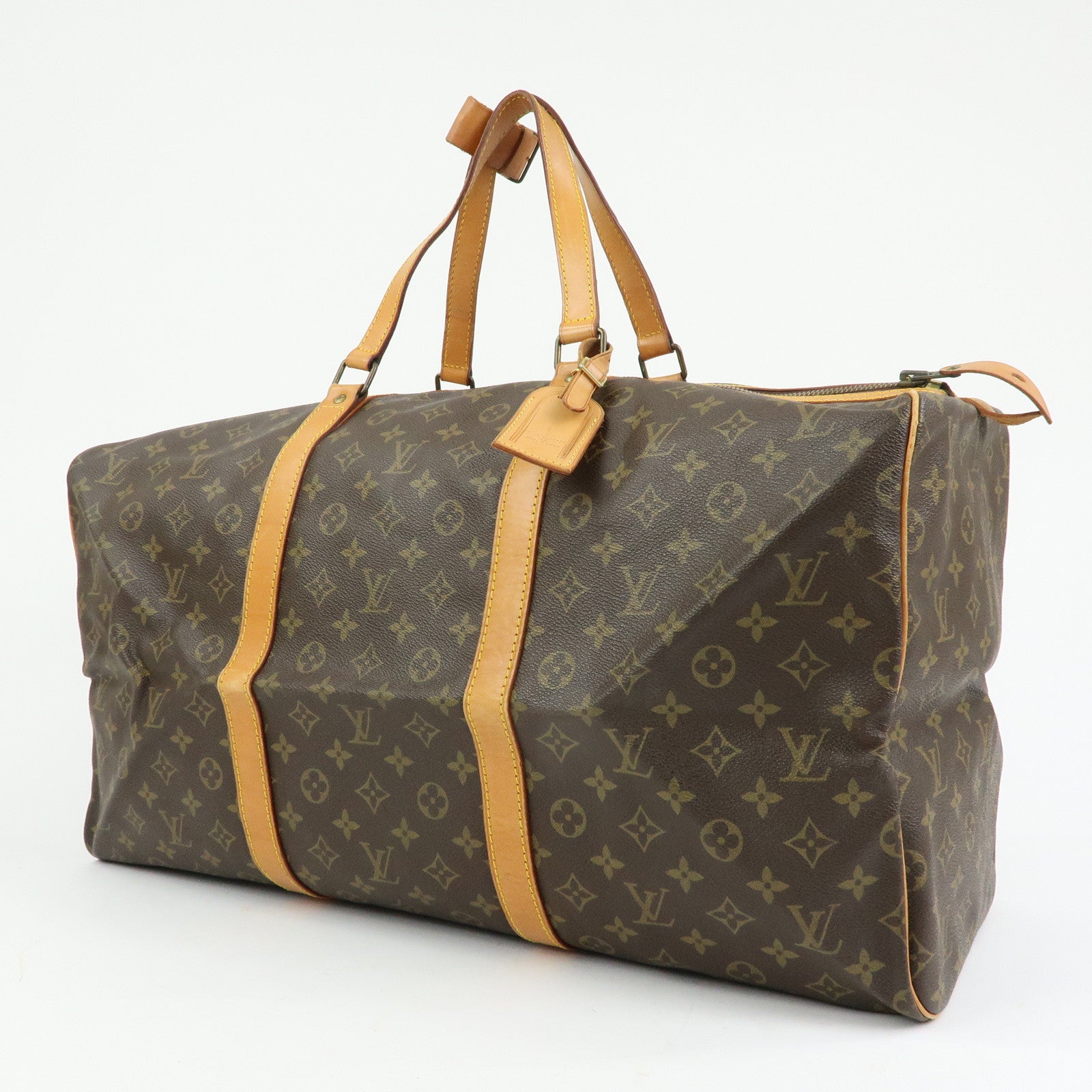 Louis Vuitton Monogram Sac Souple 55 Boston Bag Brown M41622