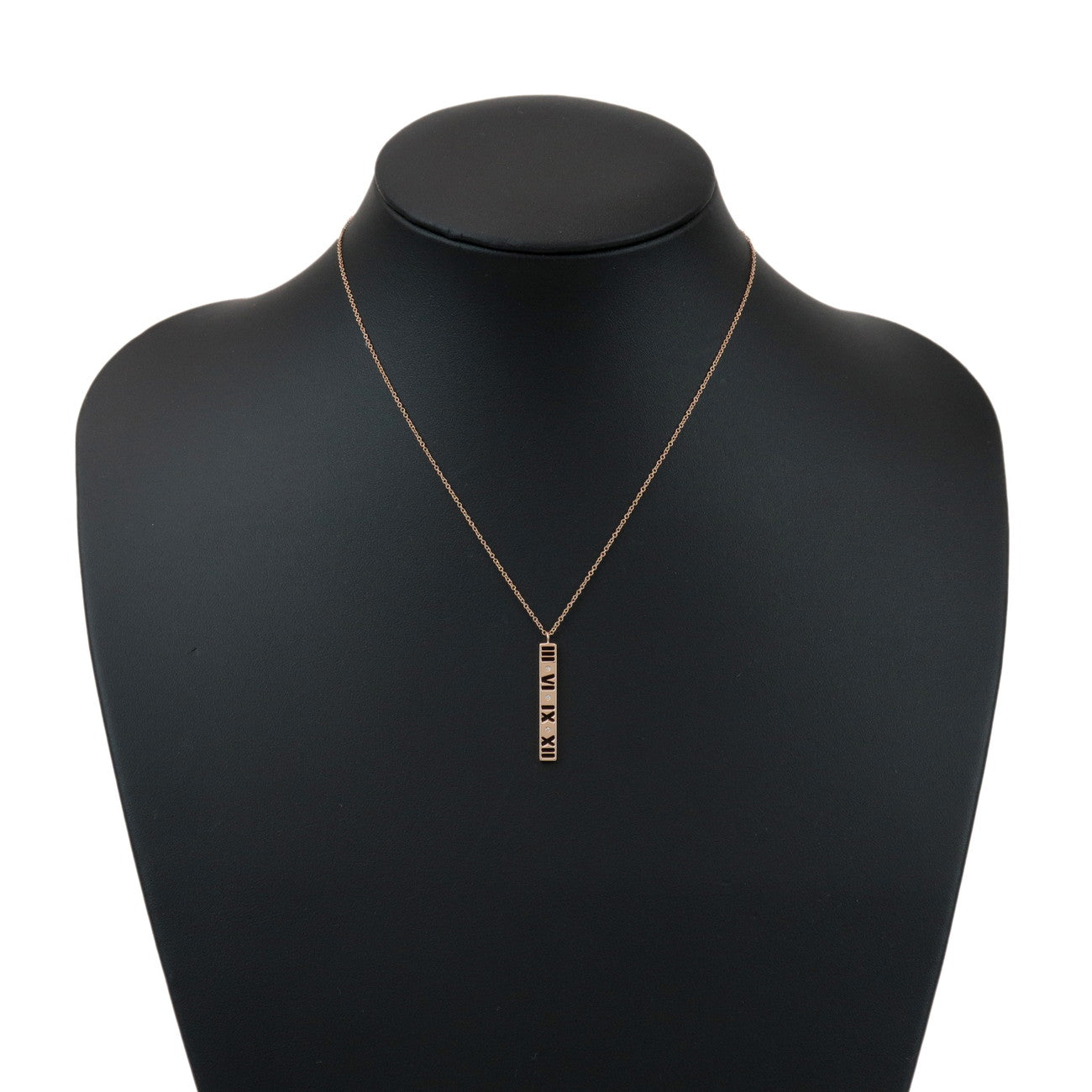 Tiffany & Co Atlas Bar 3P Diamond Necklace K18 750PG Rose Gold