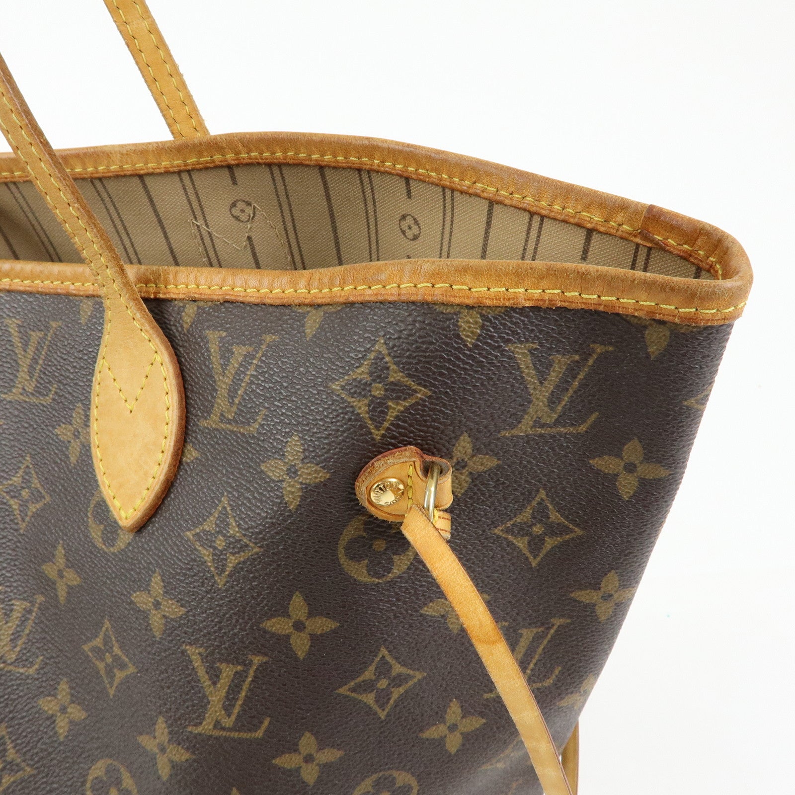 Louis Vuitton Monogram Neverfull MM Tote Shoulder Bag Brown M40156