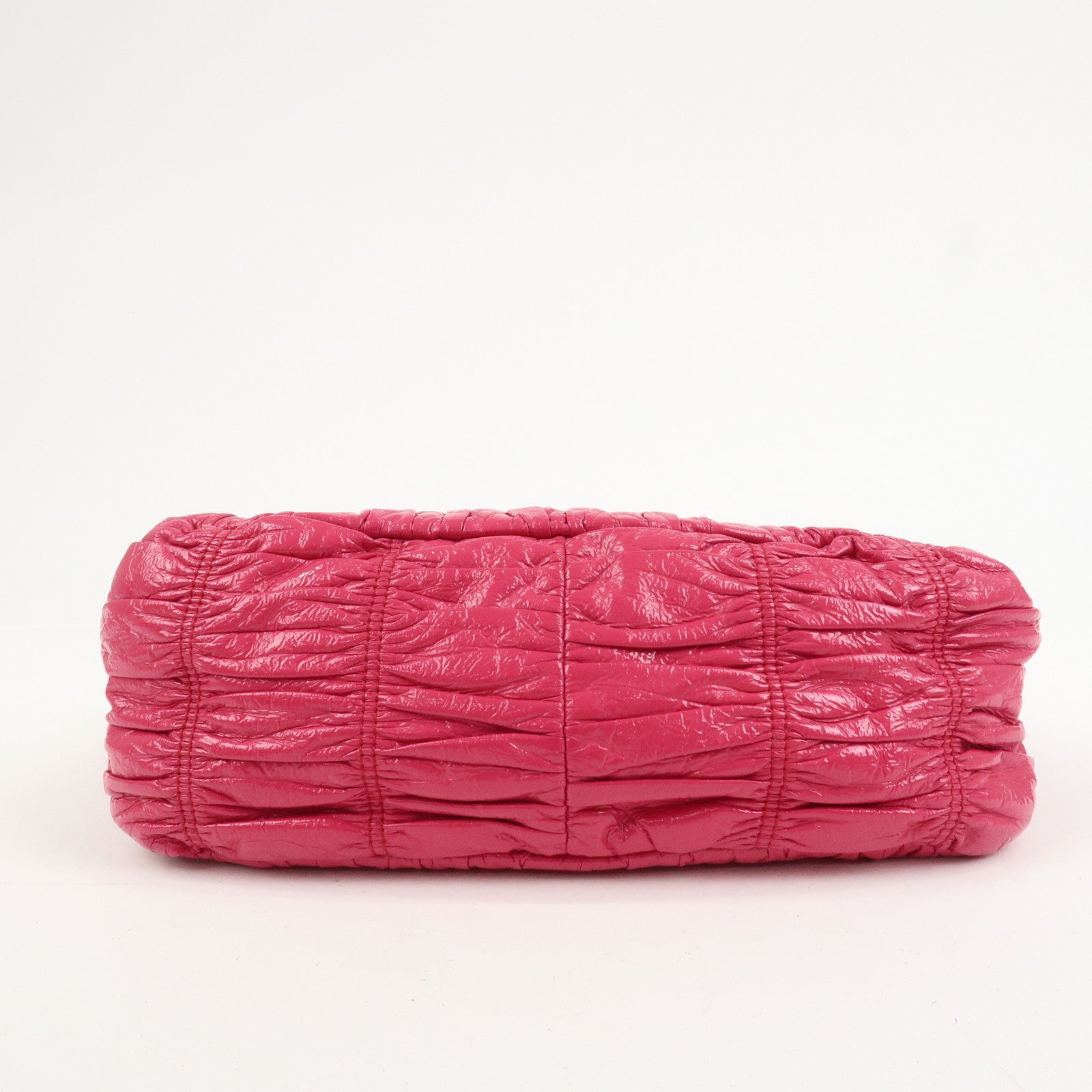 PRADA Logo Patent Leather Chain Shoulder Bag Hand Bag Pink BR4075