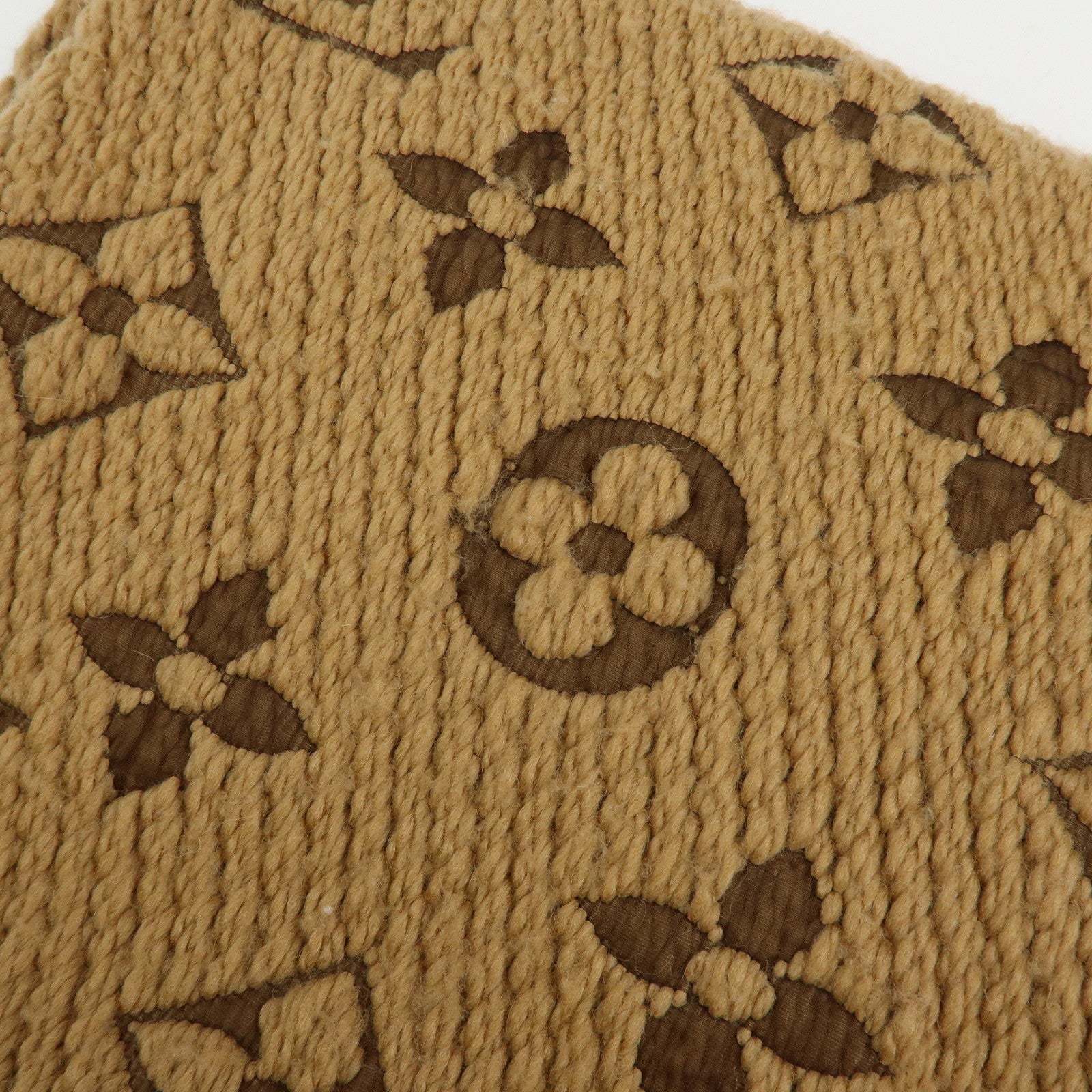 Louis Vuitton Monogram Echarpe Logomania Wool Scarf Camel 413287