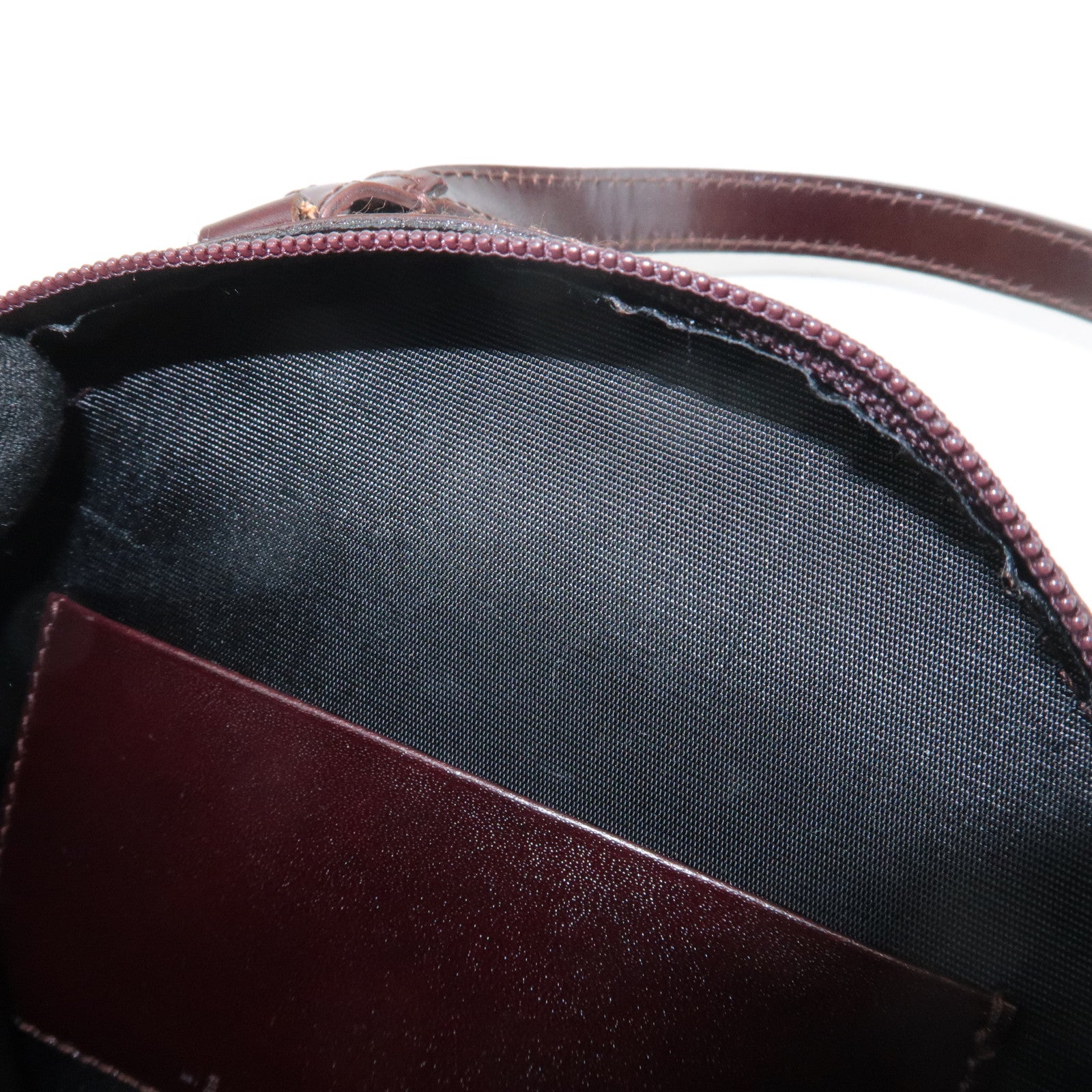 BVLGARI Logo Mania Canvas Leather B-Zero1 Drum Shoulder Bag Brown Used