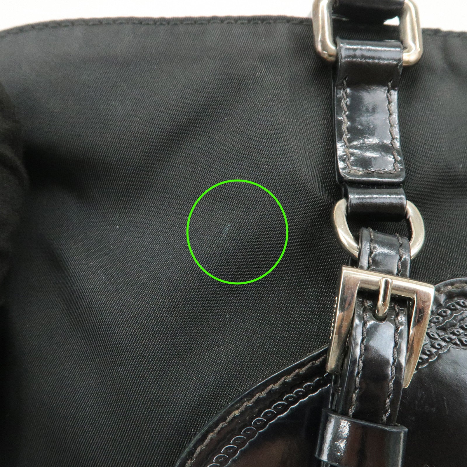 PRADA Nylon Leather 2Way Bag Hand Bag Shoulder Bag Black BR3228